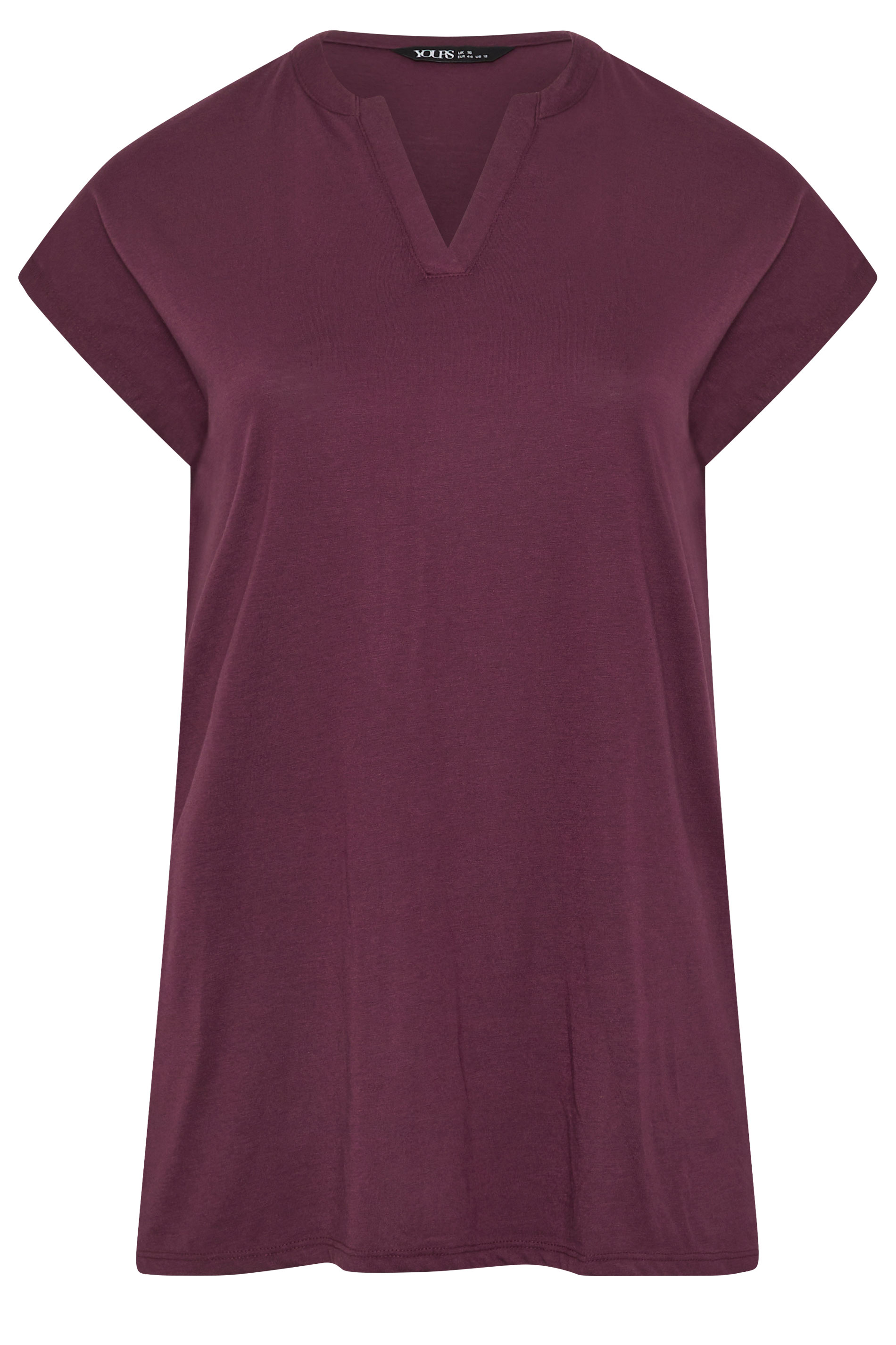 YOURS Plus Size Purple Notch Neck T-Shirt | Yours Clothing 5