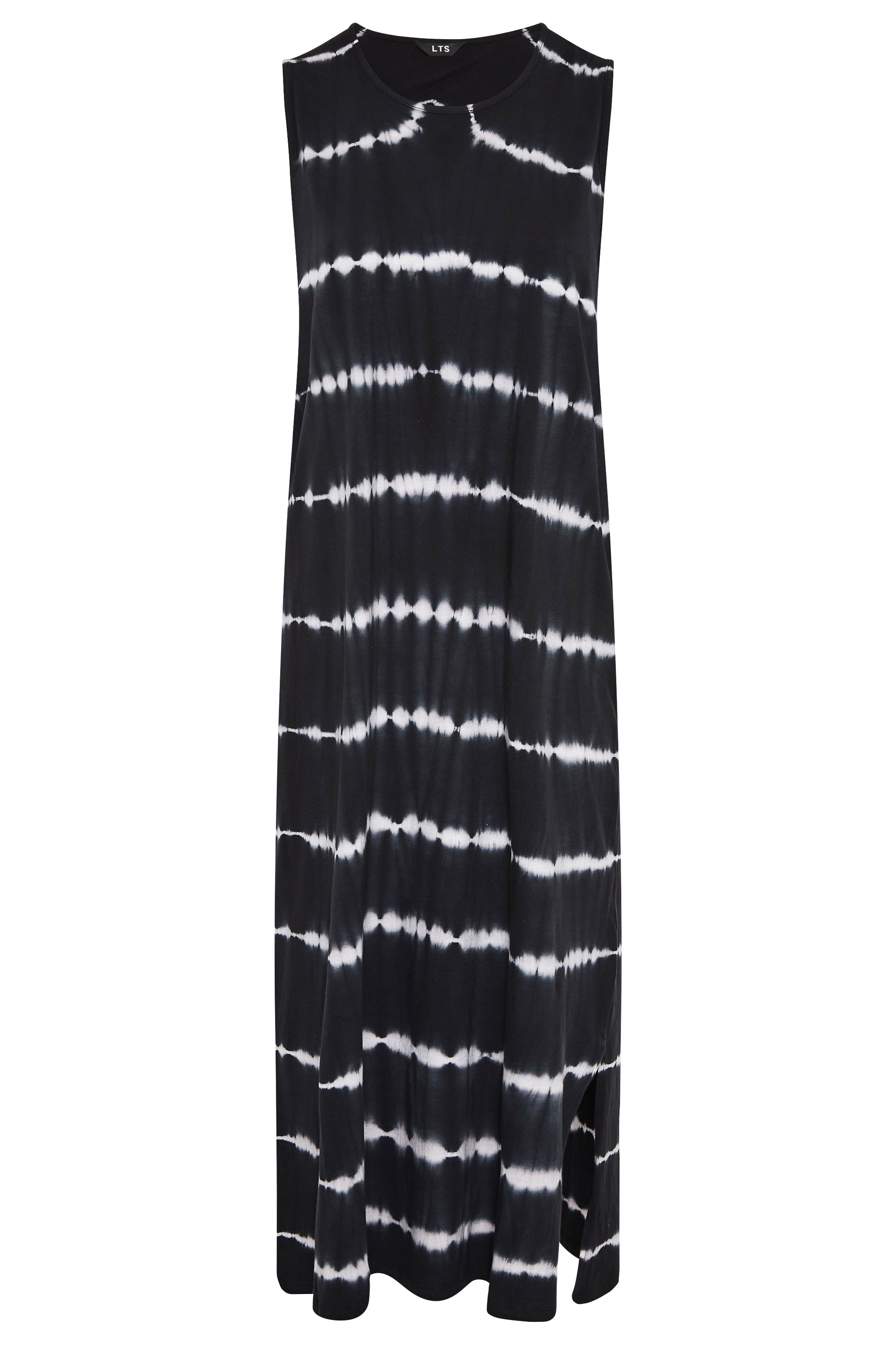 Black Tie Dye Side Splits Maxi Dress ...