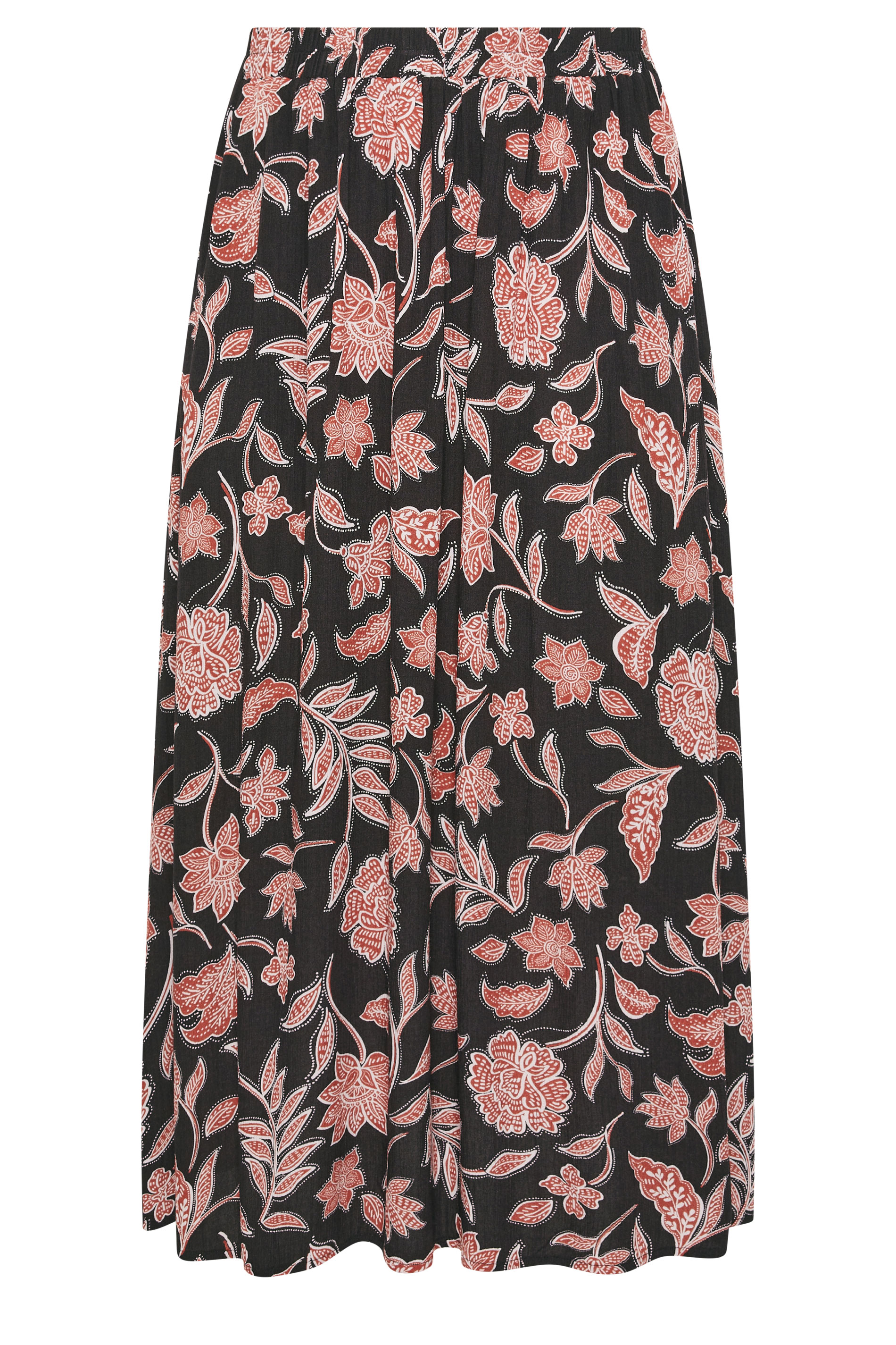 EVANS Plus Size Rust Orange Print A Line Midi Skirt | Evans 6