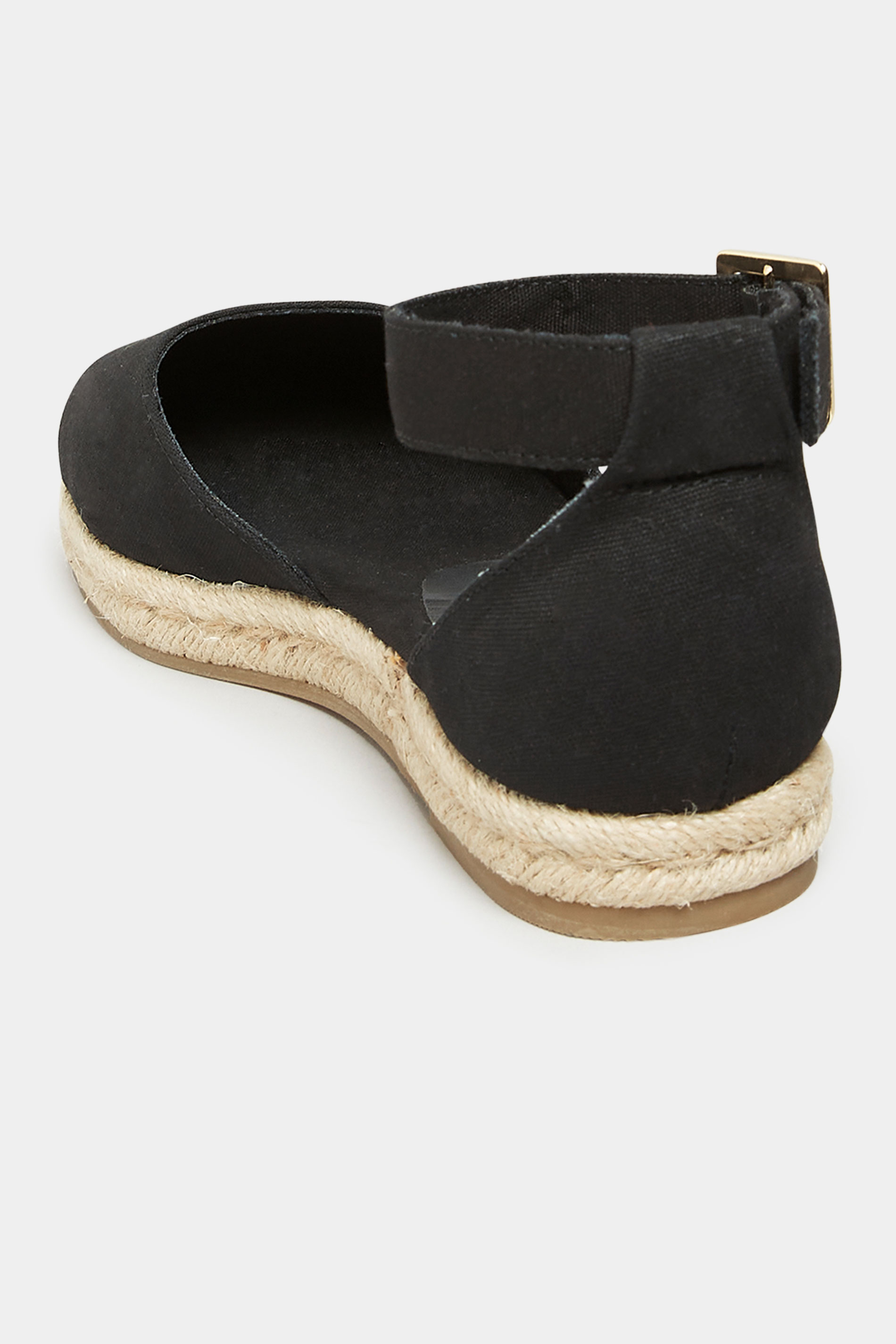 LTS Black Closed Toe Espadrilles In Standard D Fit