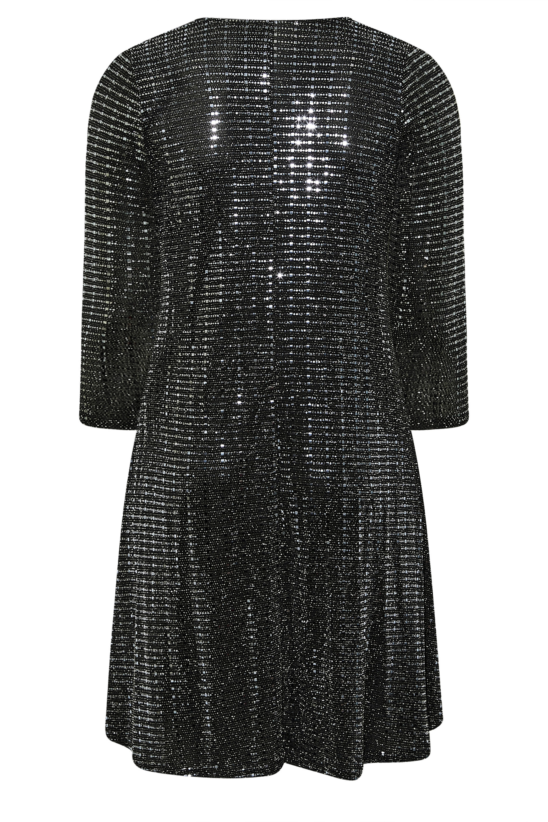 YOURS LONDON Plus Size Black Metallic Detail Wrap Dress