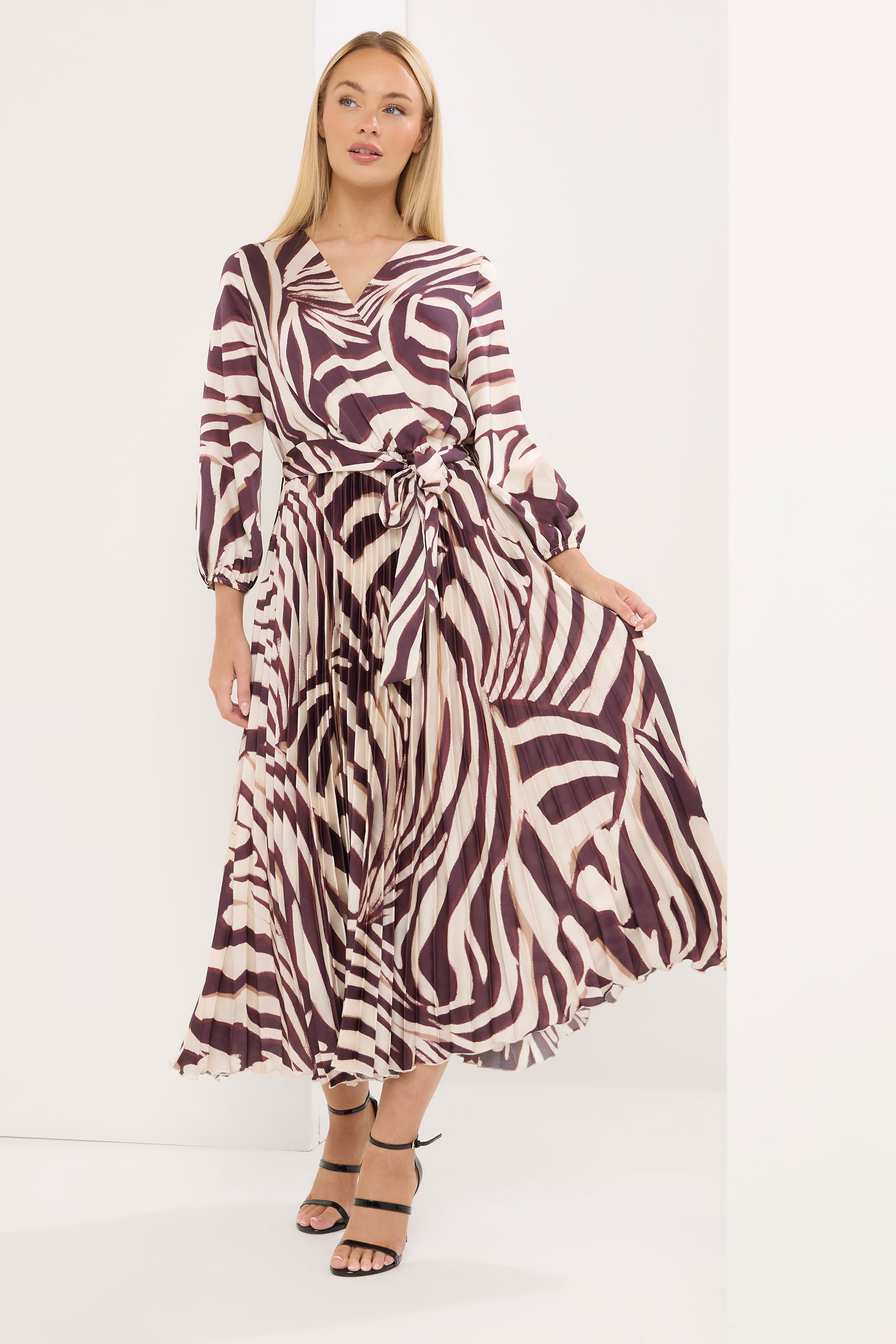 STAR Brown Zebra Pleated Dress | StarByJM 3