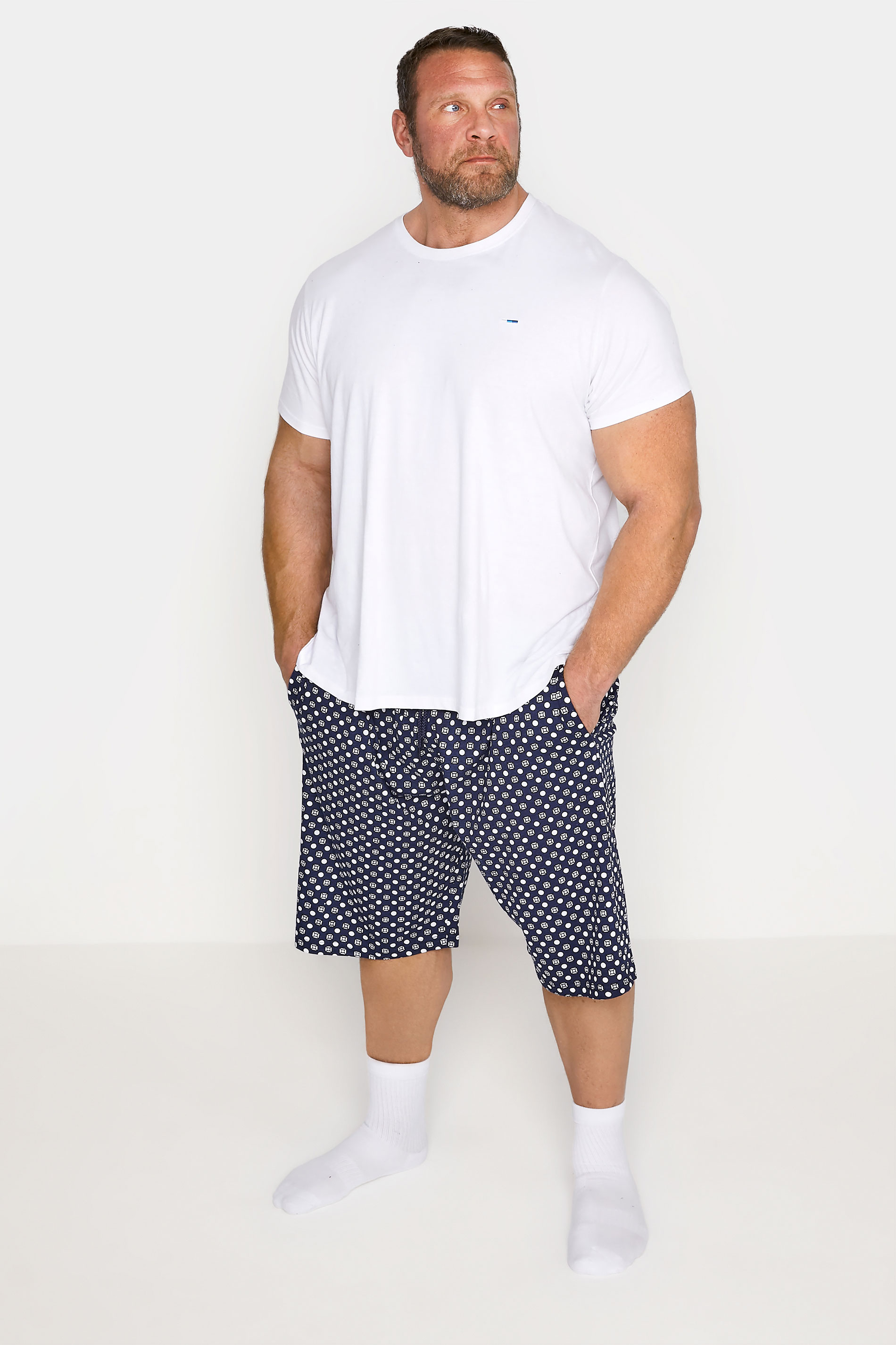 KAM Navy Blue 2 Pack Lounge Shorts 