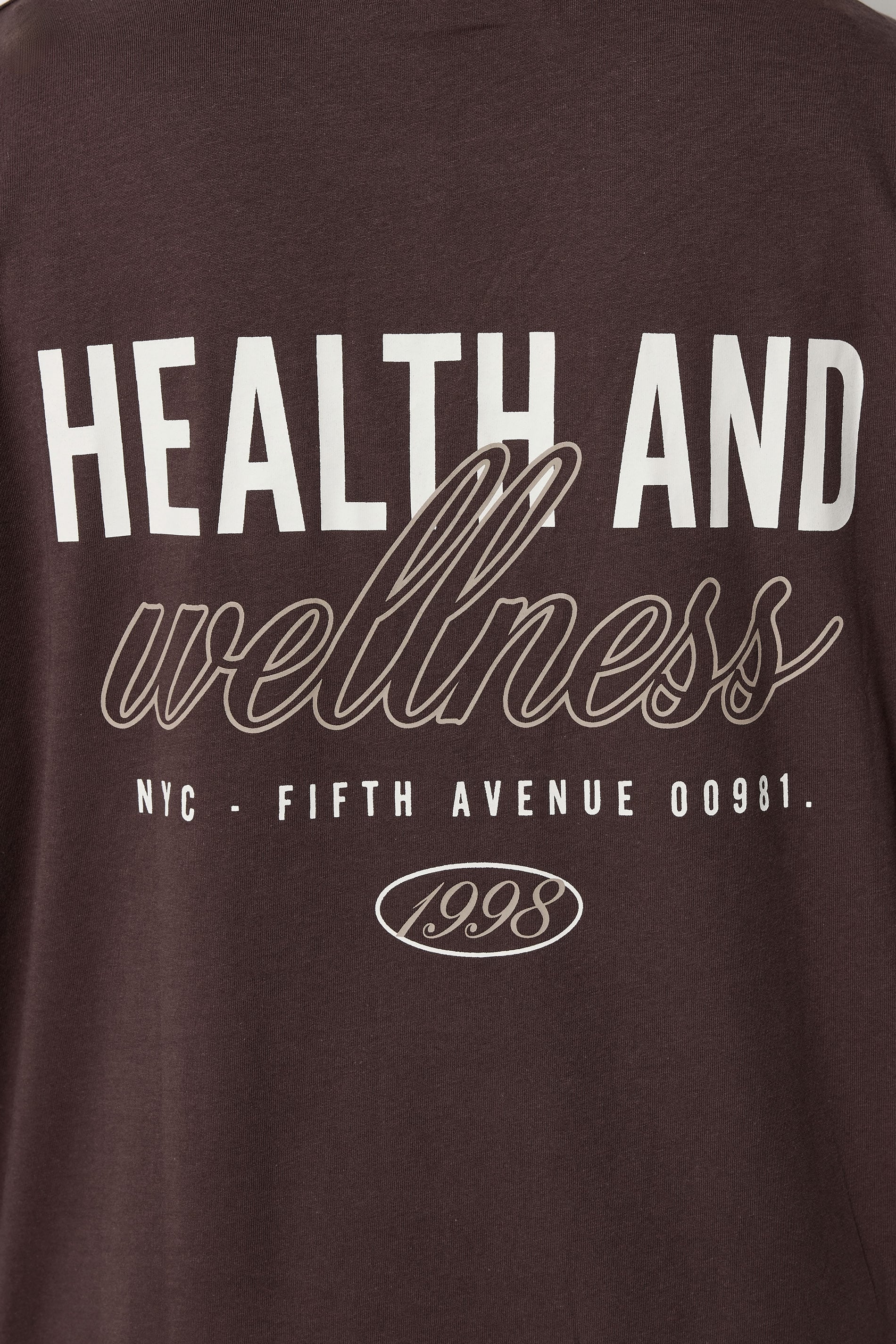 YOURS ACTIVE Plus Size Chocolate Brown 'Health & Wellness' T-Shirt | Yours Clothing 6
