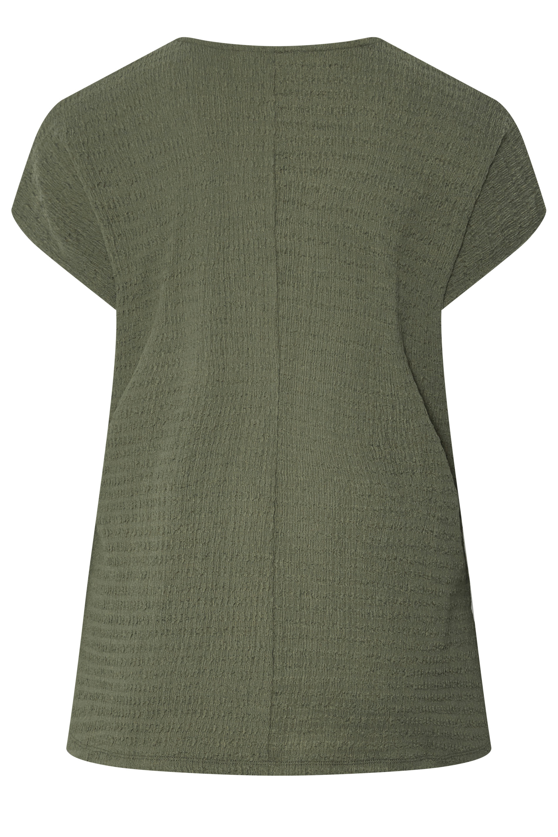 YOURS Plus Size Khaki Green Textured T-Shirt Co-ord | Yours Clothing 6
