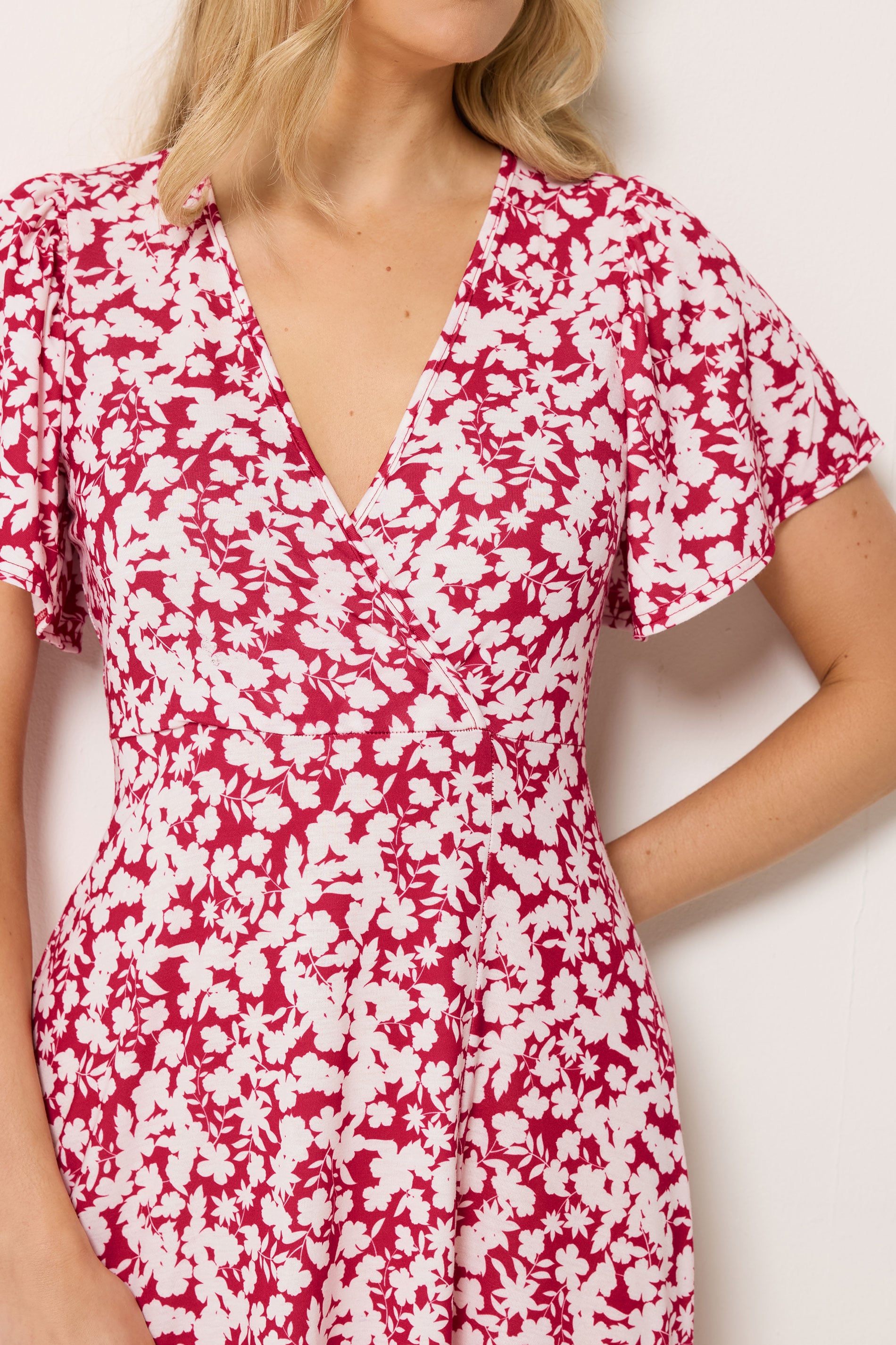 LTS Tall Women's Red Ditsy Floral Wrap Maxi Dress | Long Tall Sally 4