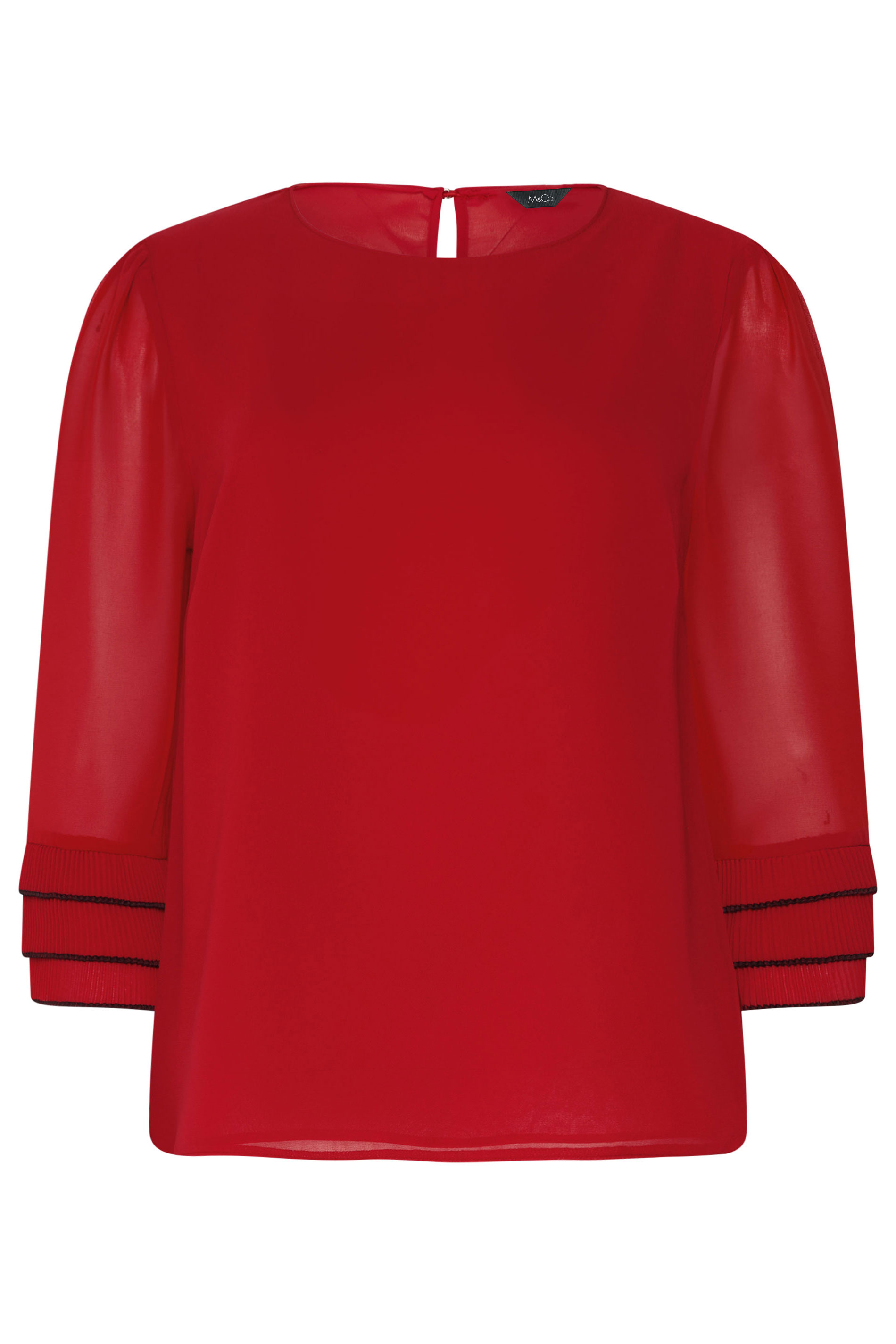 M&Co Red Frill Sleeve Blouse | M&Co 5
