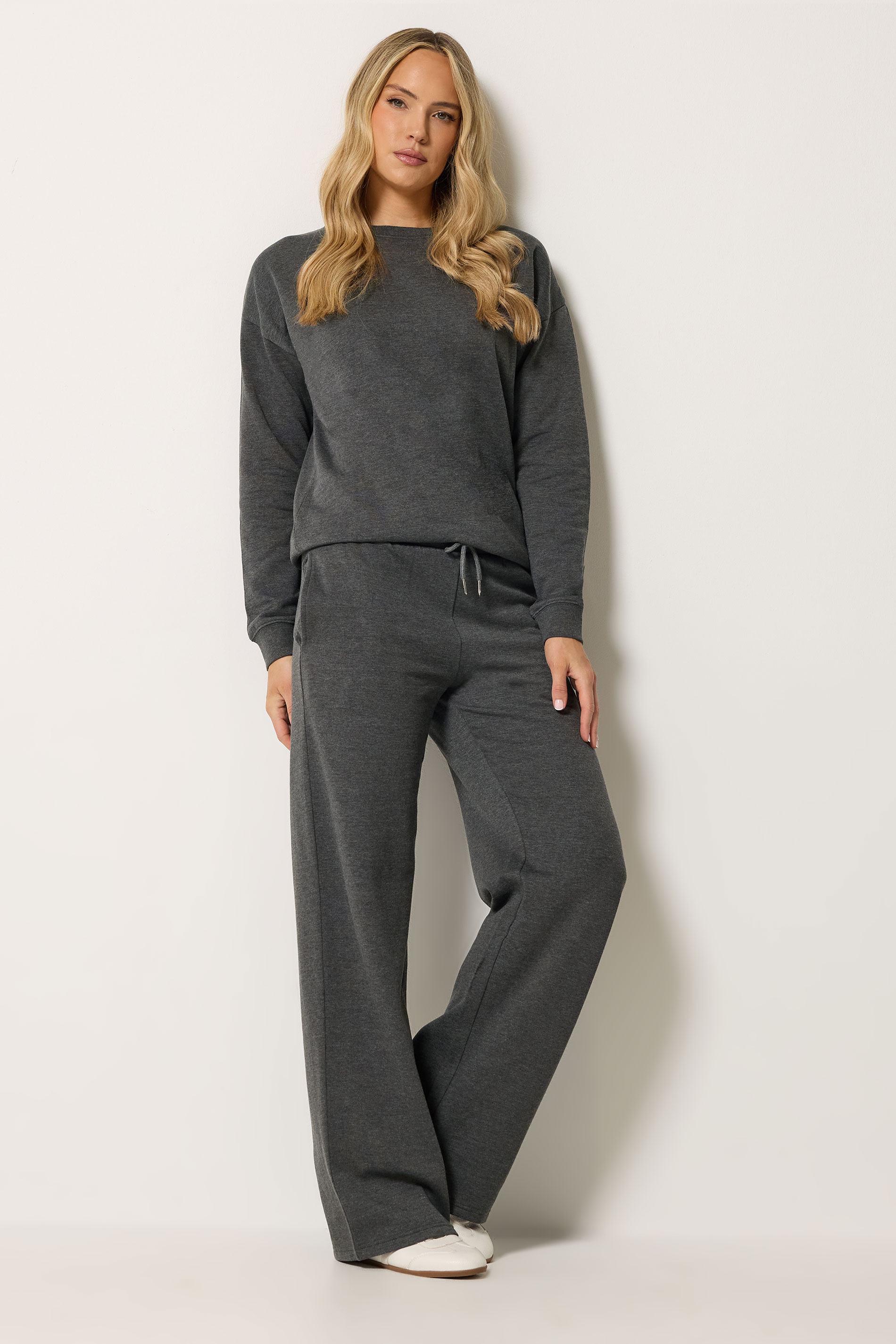 LTS Tall Women's Charcoal Grey Wide Leg Joggers | Long Tall Sally 3