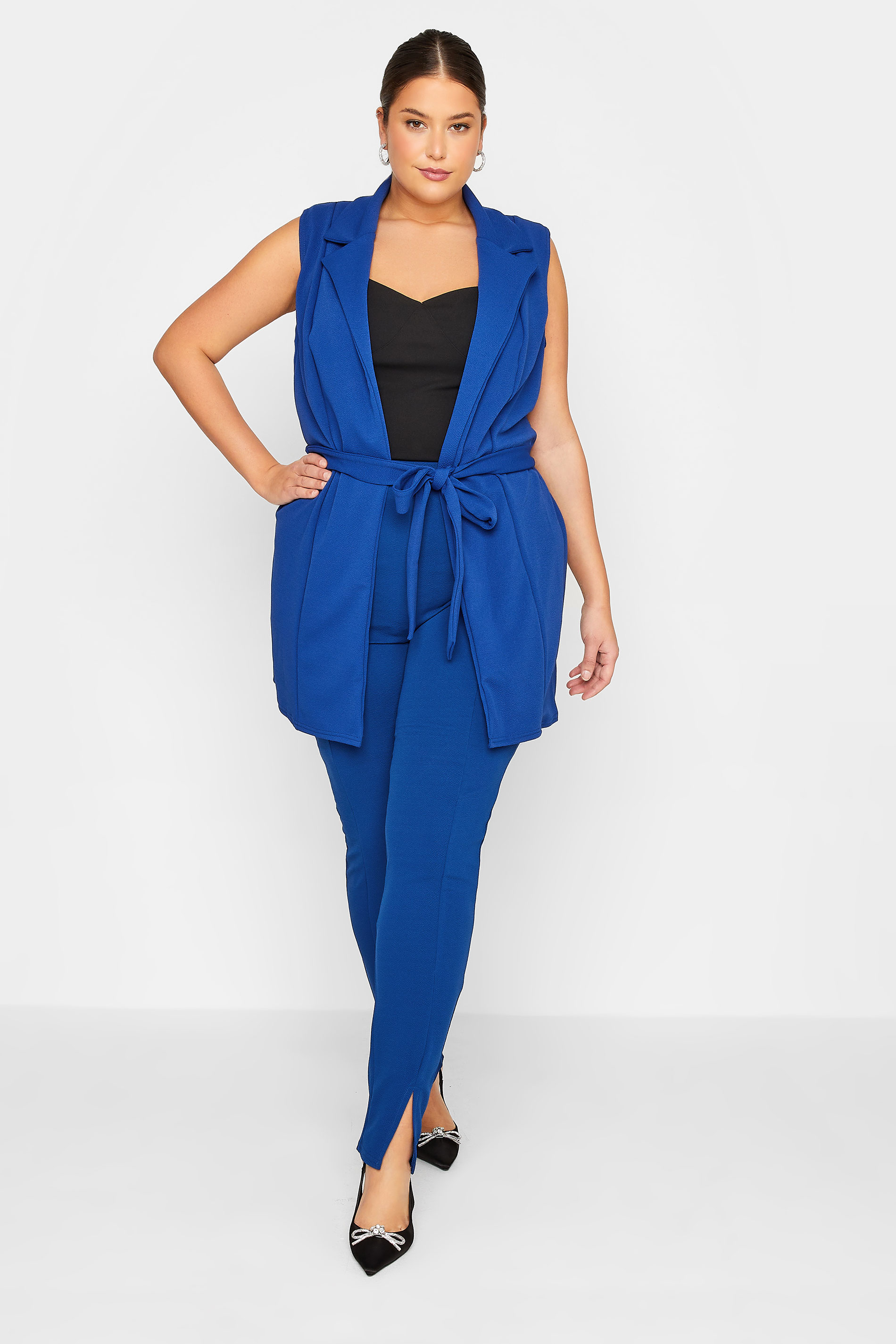 LTS Tall Women's Cobalt Blue Sleeveless Scuba Blazer | Long Tall Sally 2