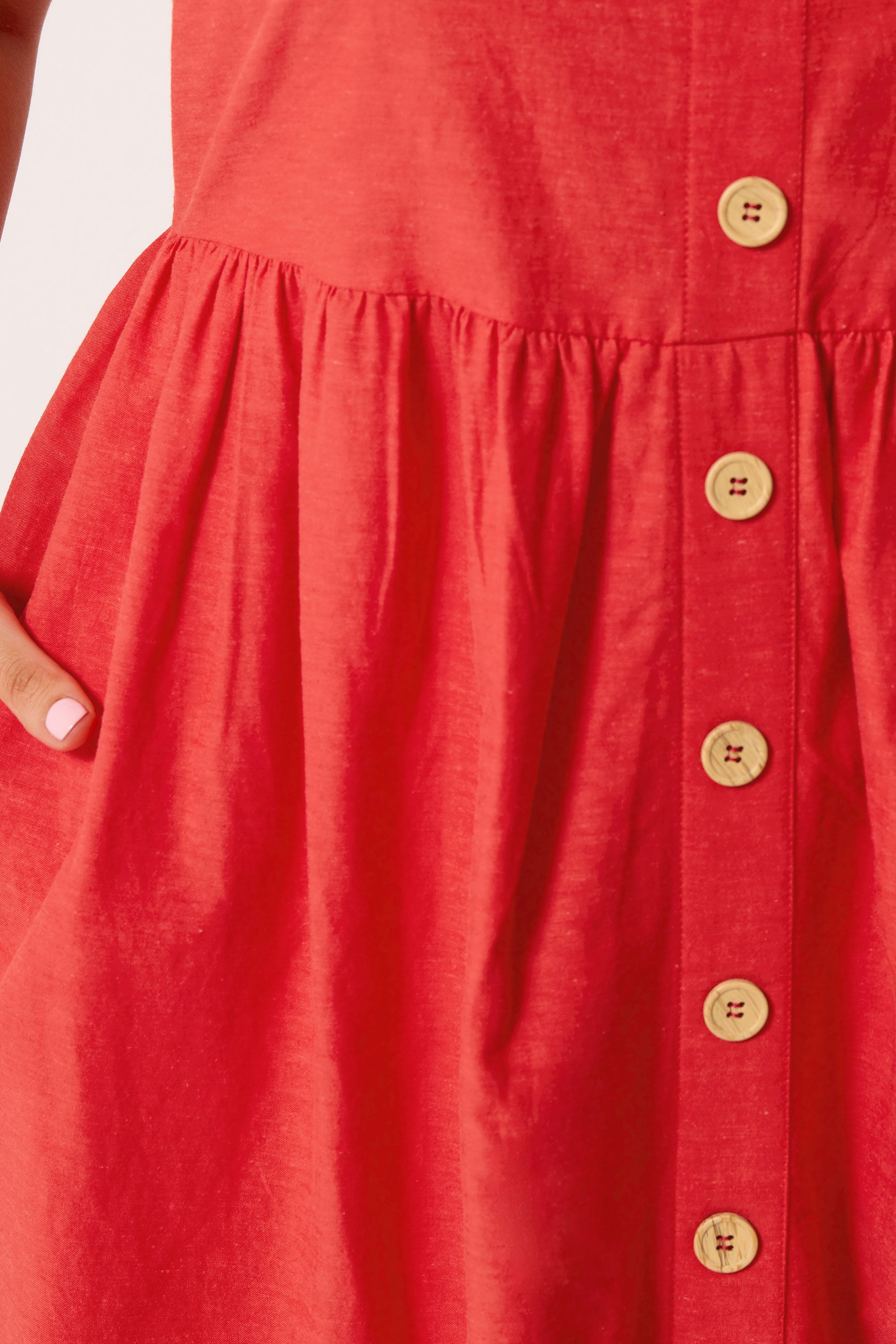 YOURS Plus Size Red Linen Sundress | Yours Clothing 4