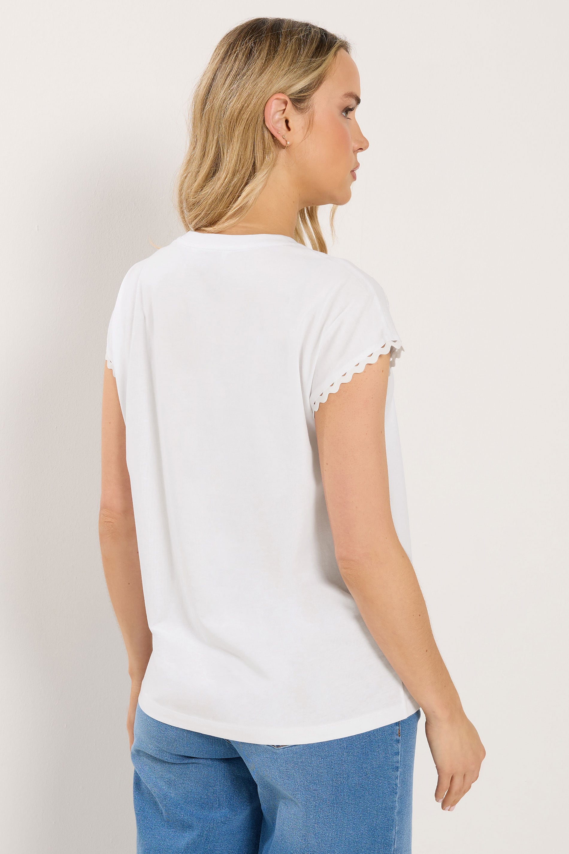 LTS Tall Women's White Swirl Hem Cotton T-Shirt | Long Tall Sally 4
