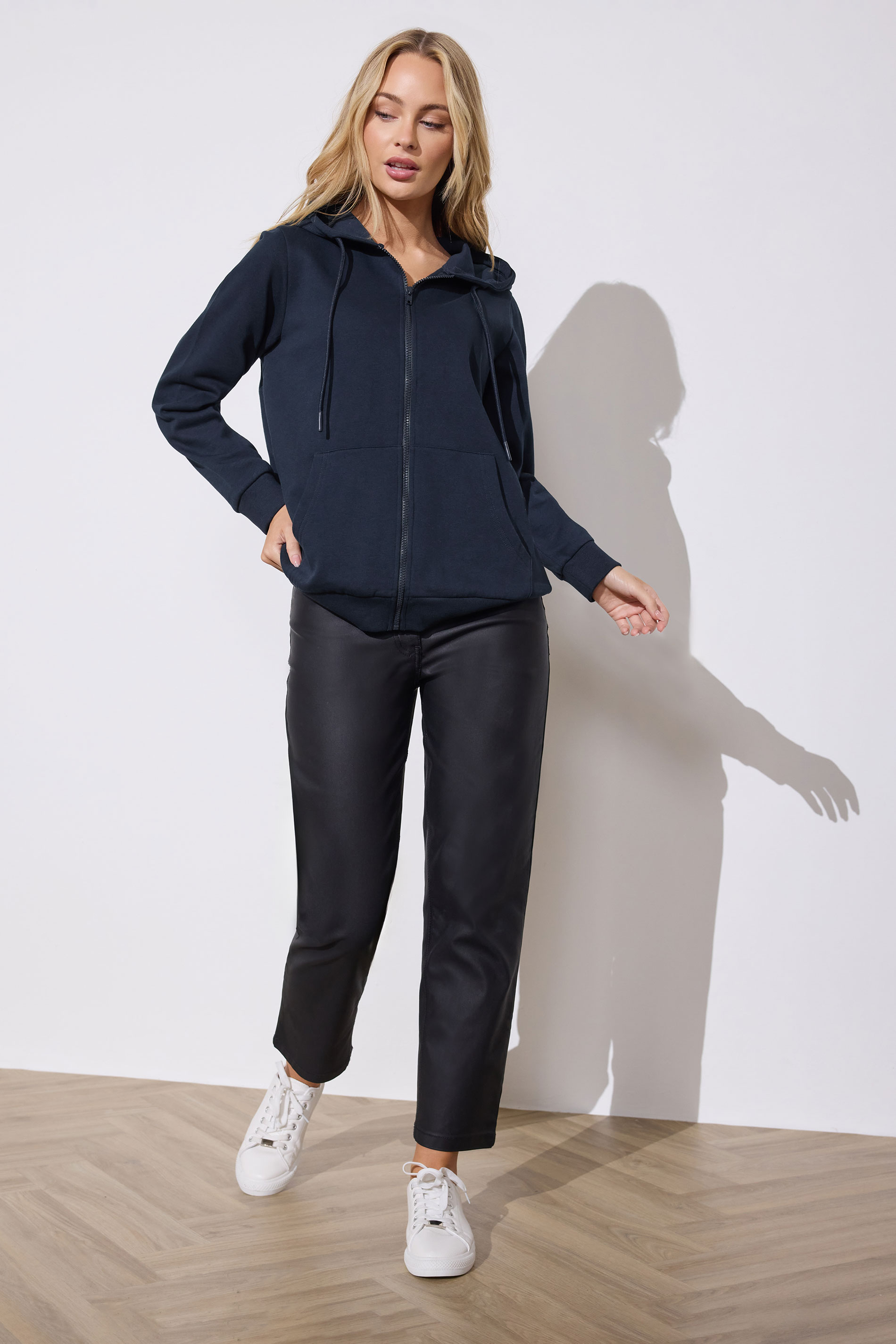 M&Co Navy Blue Essential Zip Hoodie | M&Co 1