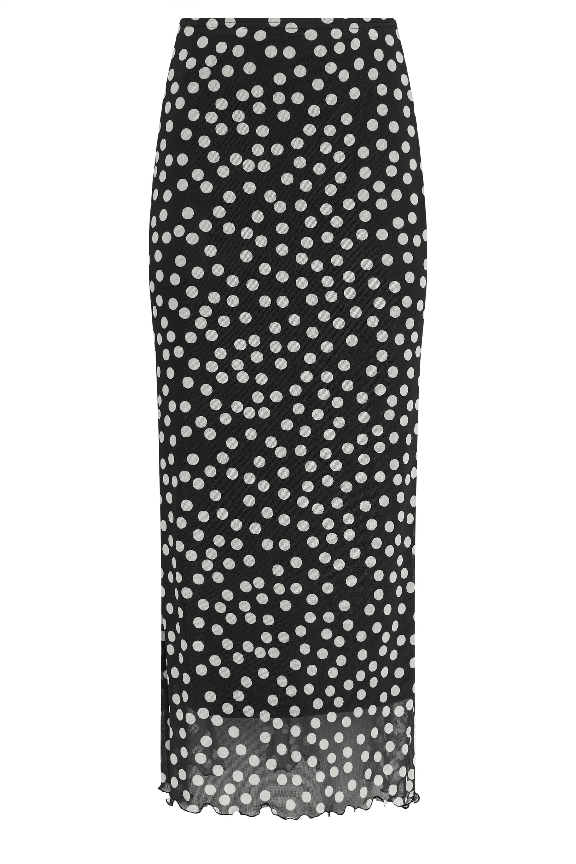 M&Co Black Polka Dot Mesh Maxi Skirt | M&Co 5