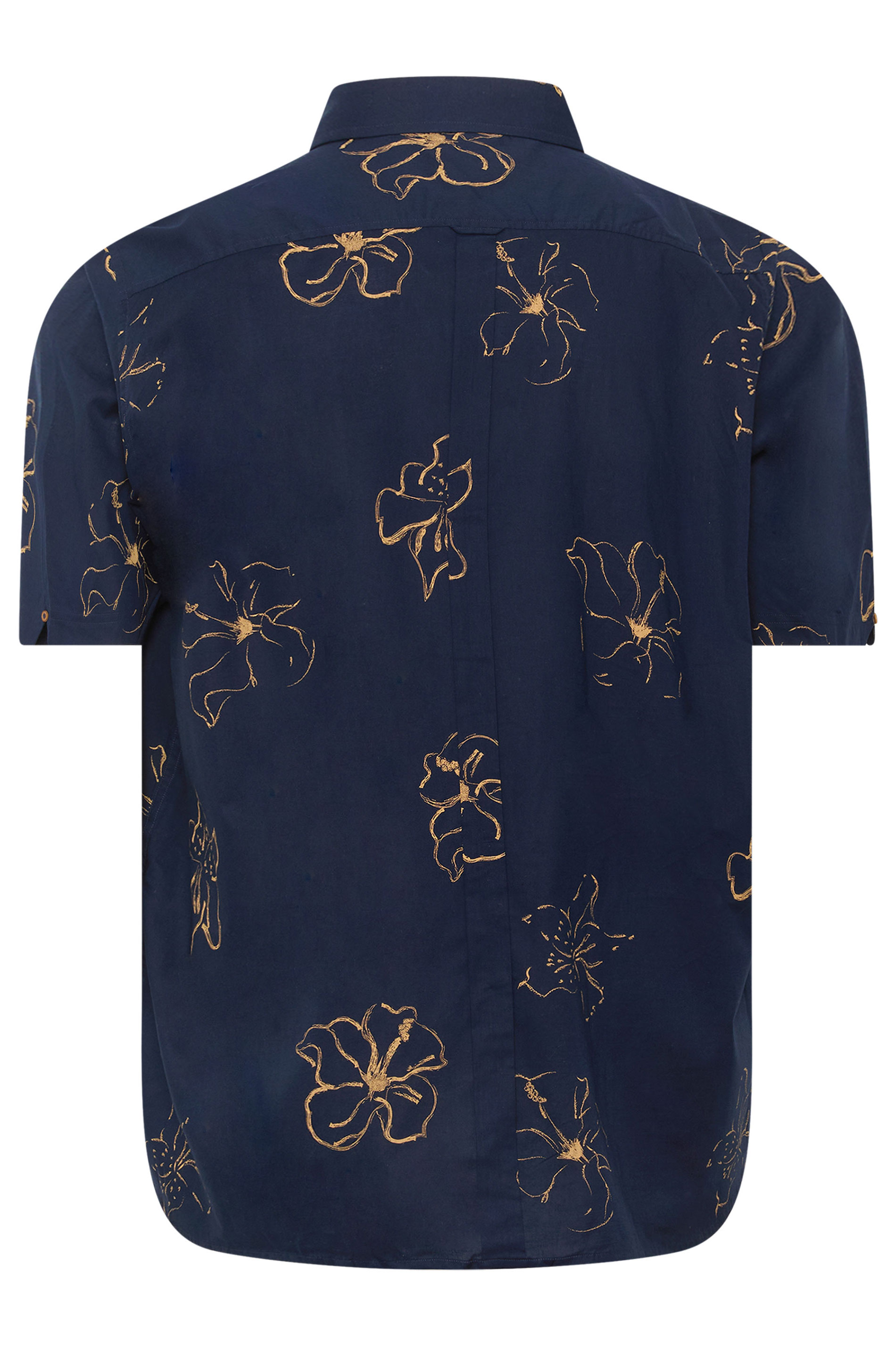 BEN SHERMAN Big & Tall Navy Blue Floral Print Shirt | BadRhino 4