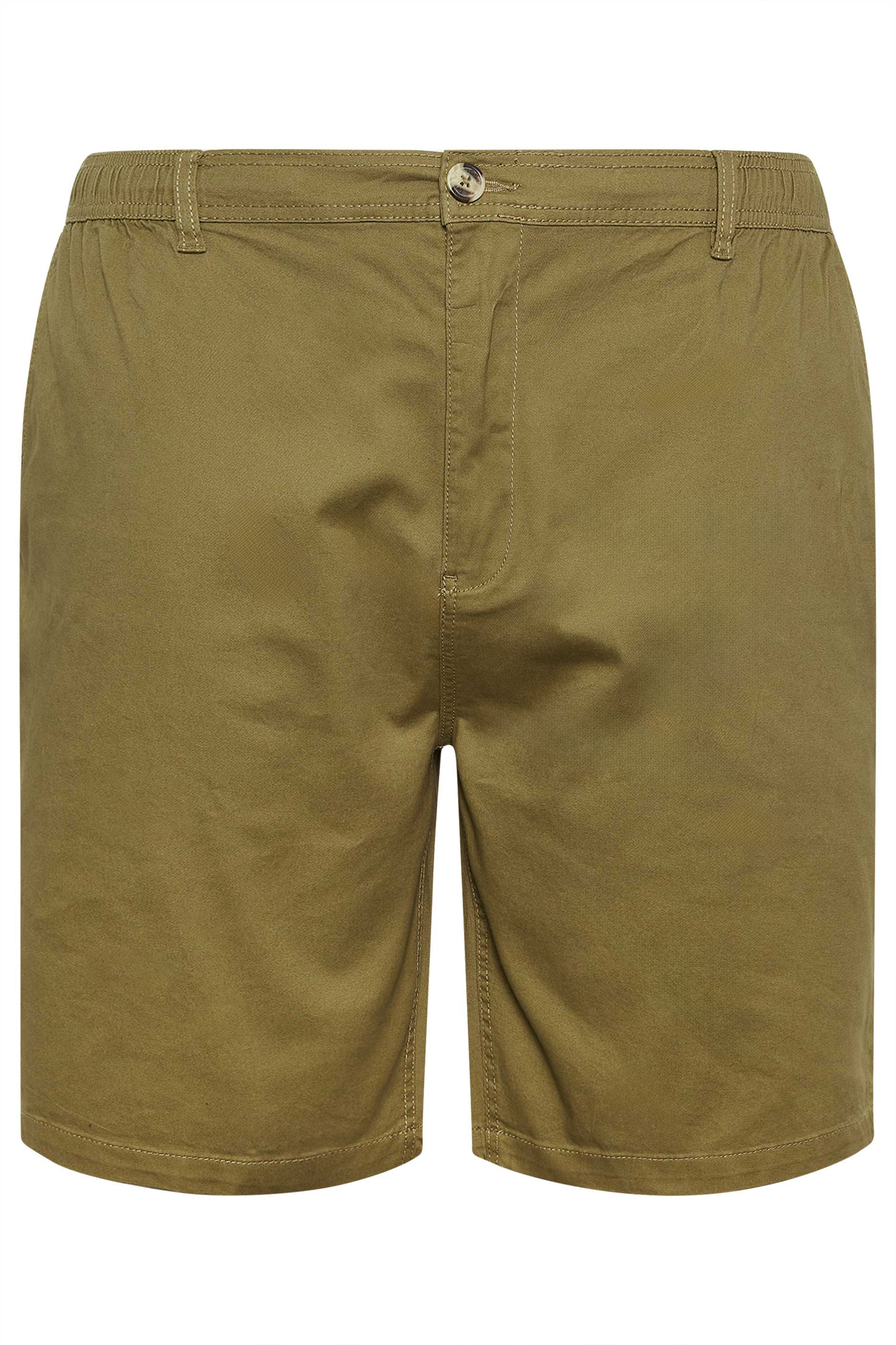 D555 Big & Tall Brown Elasticated Internal Drawcord Waist Shorts | BadRhino 3