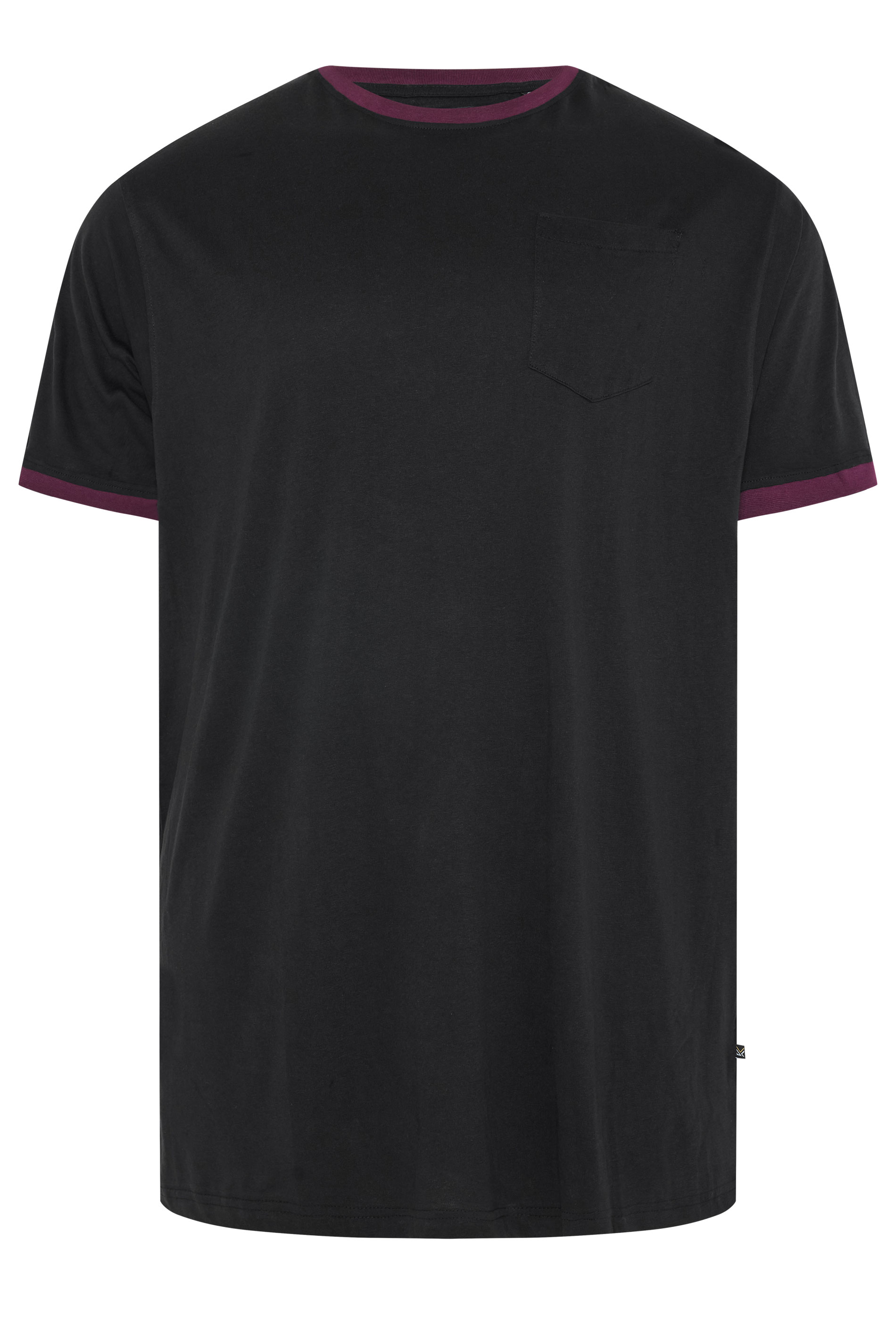 KAM Big & Tall Black Ringer T-Shirt | BadRhino 1