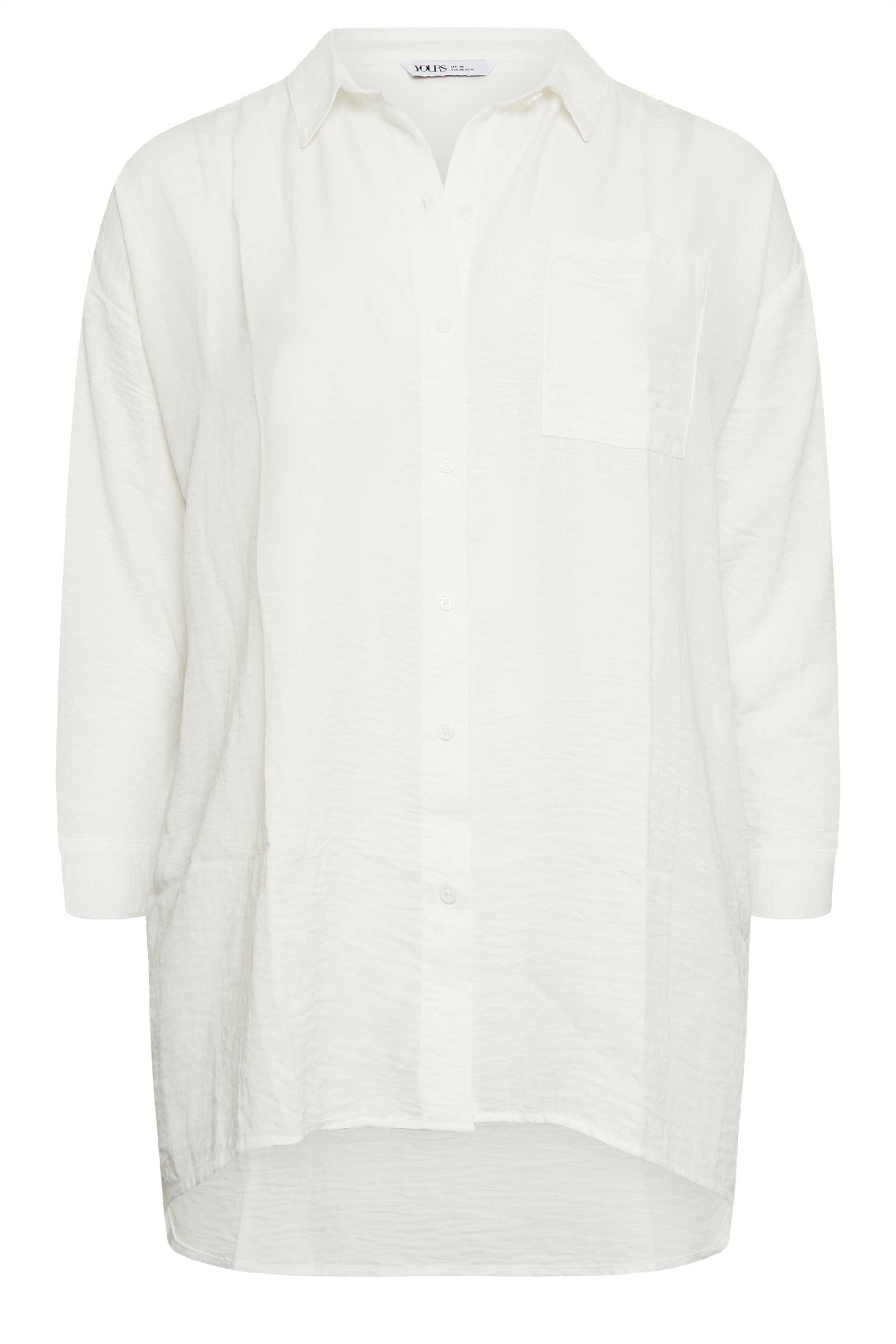 YOURS Plus Size White Oversized Boyfriend Shirt