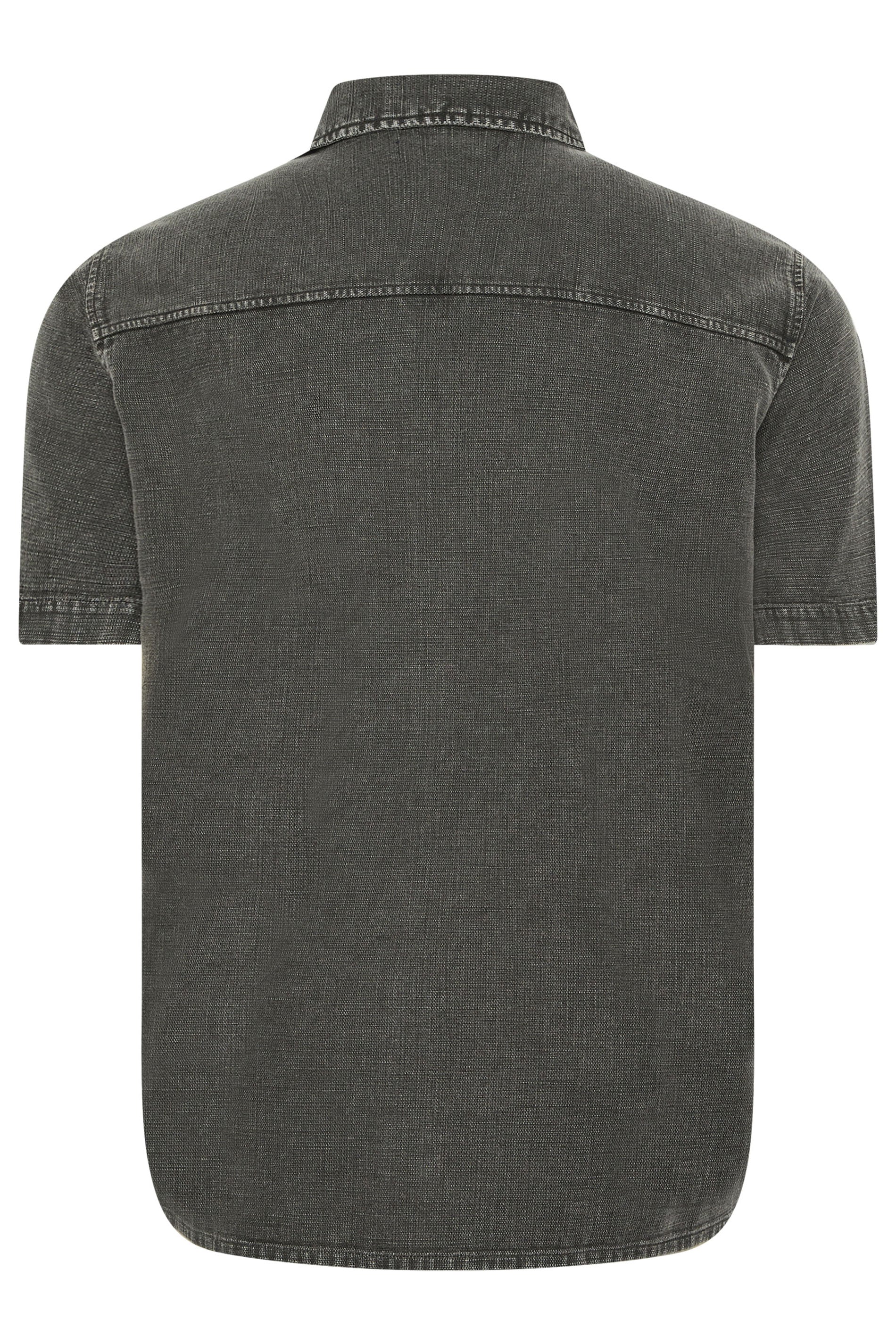BadRhino Big & Tall Grey Acid Wash Cotton Shirt | BadRhino 7