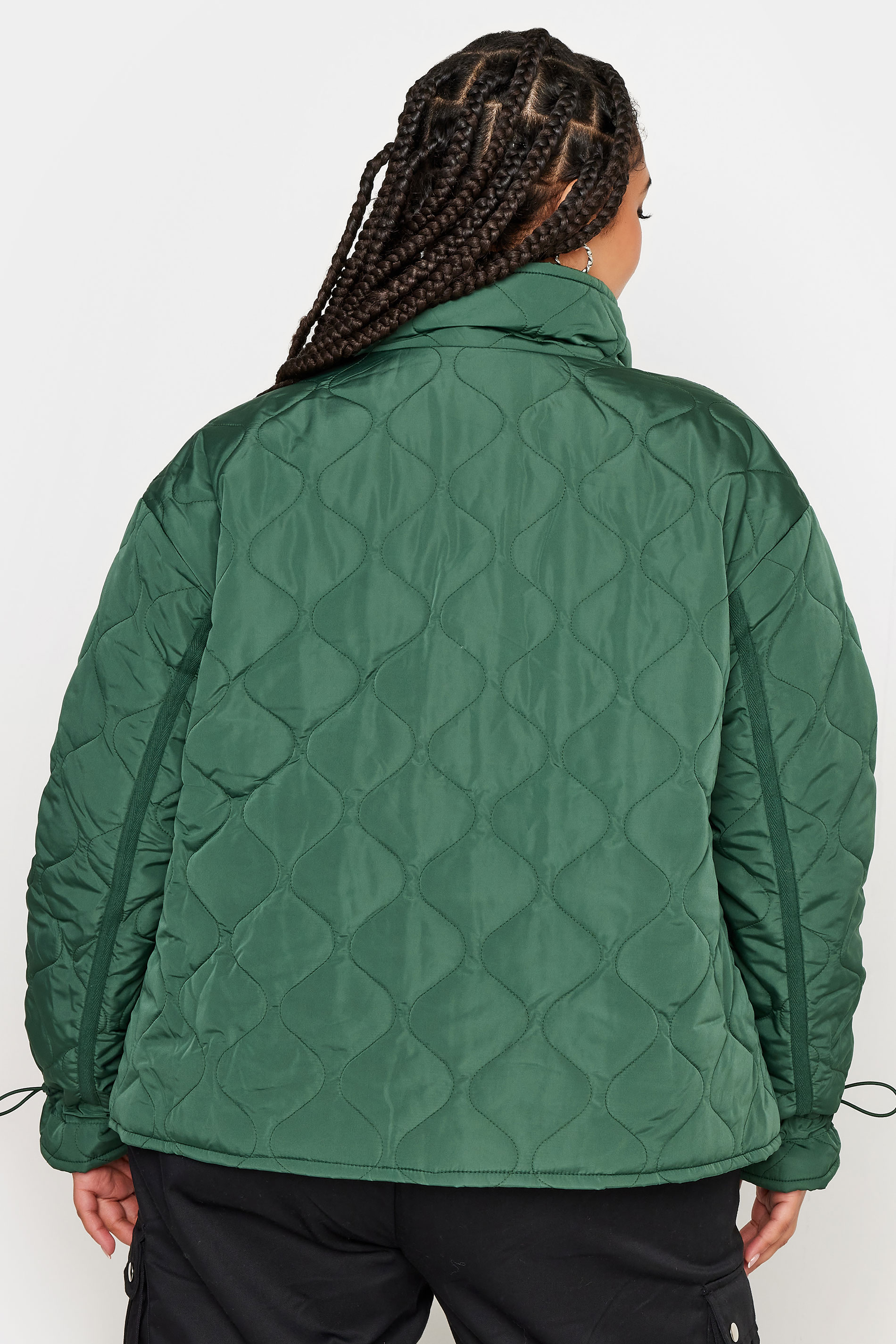 YOURS Plus Size Green Quilted Jacket | Yours Clothing 3