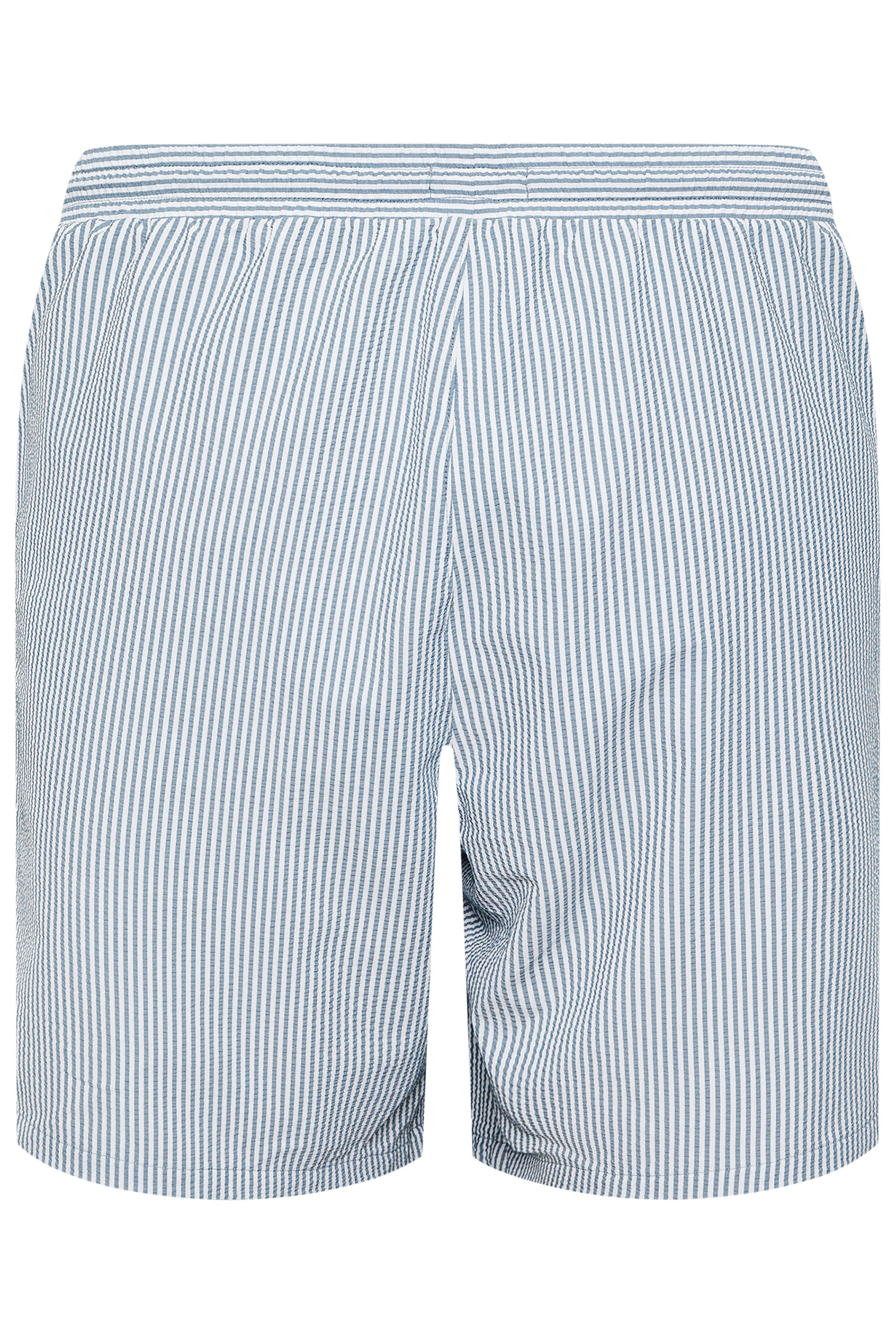 BadRhino Big & Tall Blue Stripe Seersucker Swim Shorts | BadRhino 7