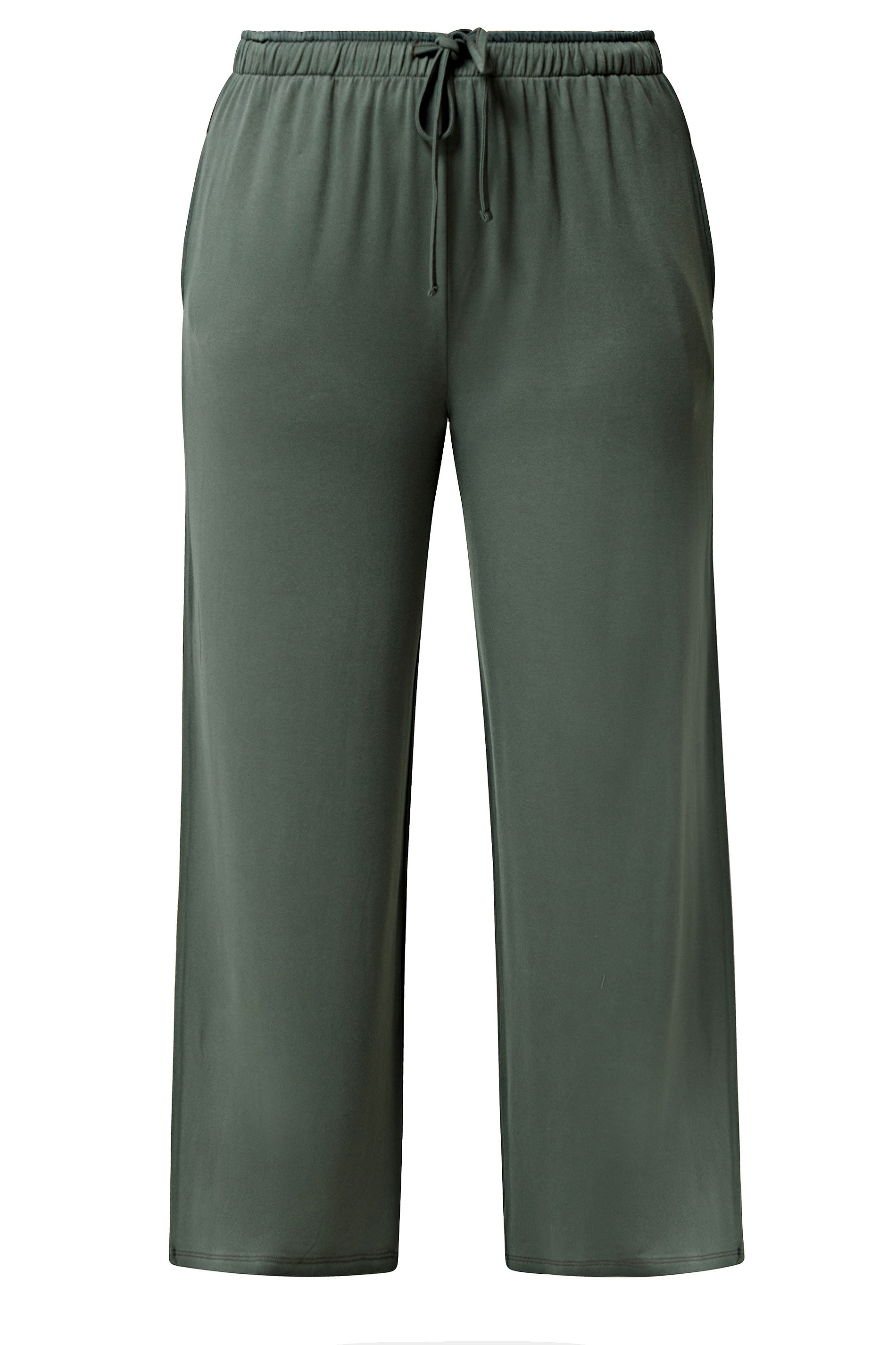 YOURS Plus Size Sage Green Soft Touch Wide Leg Joggers | Yours Clothing 5