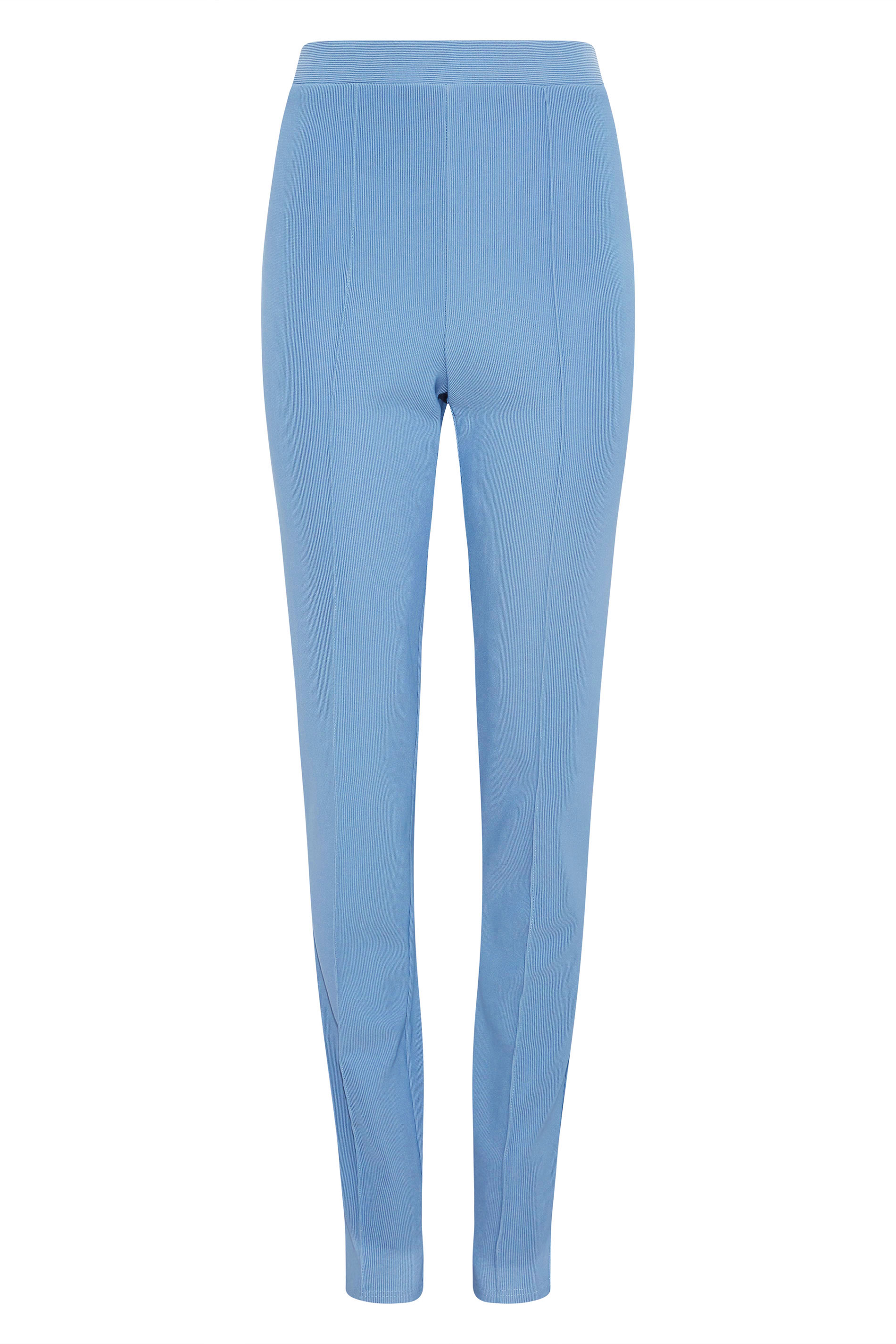 LTS Tall Women's Blue Ribbed Slim Leg Trousers | Long Tall Sally  2