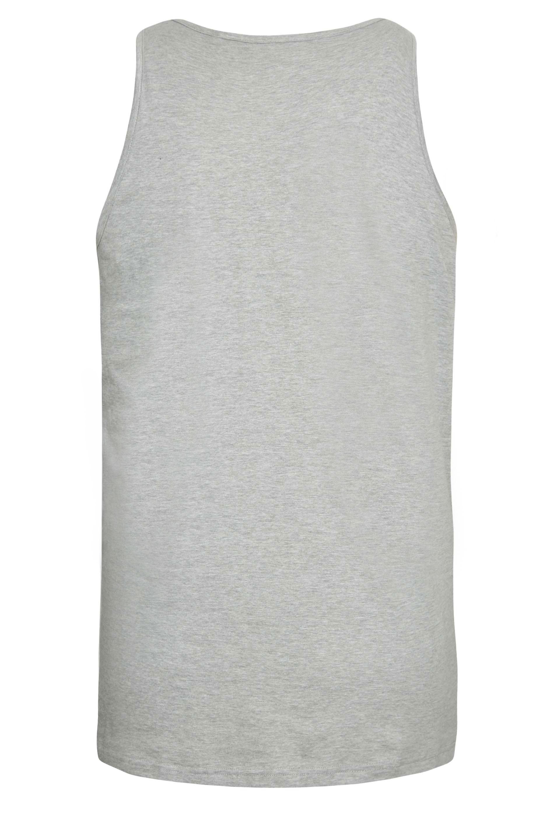 BadRhino Big & Tall Grey Marl Extra Long Plain Vest Top | BadRhino 6