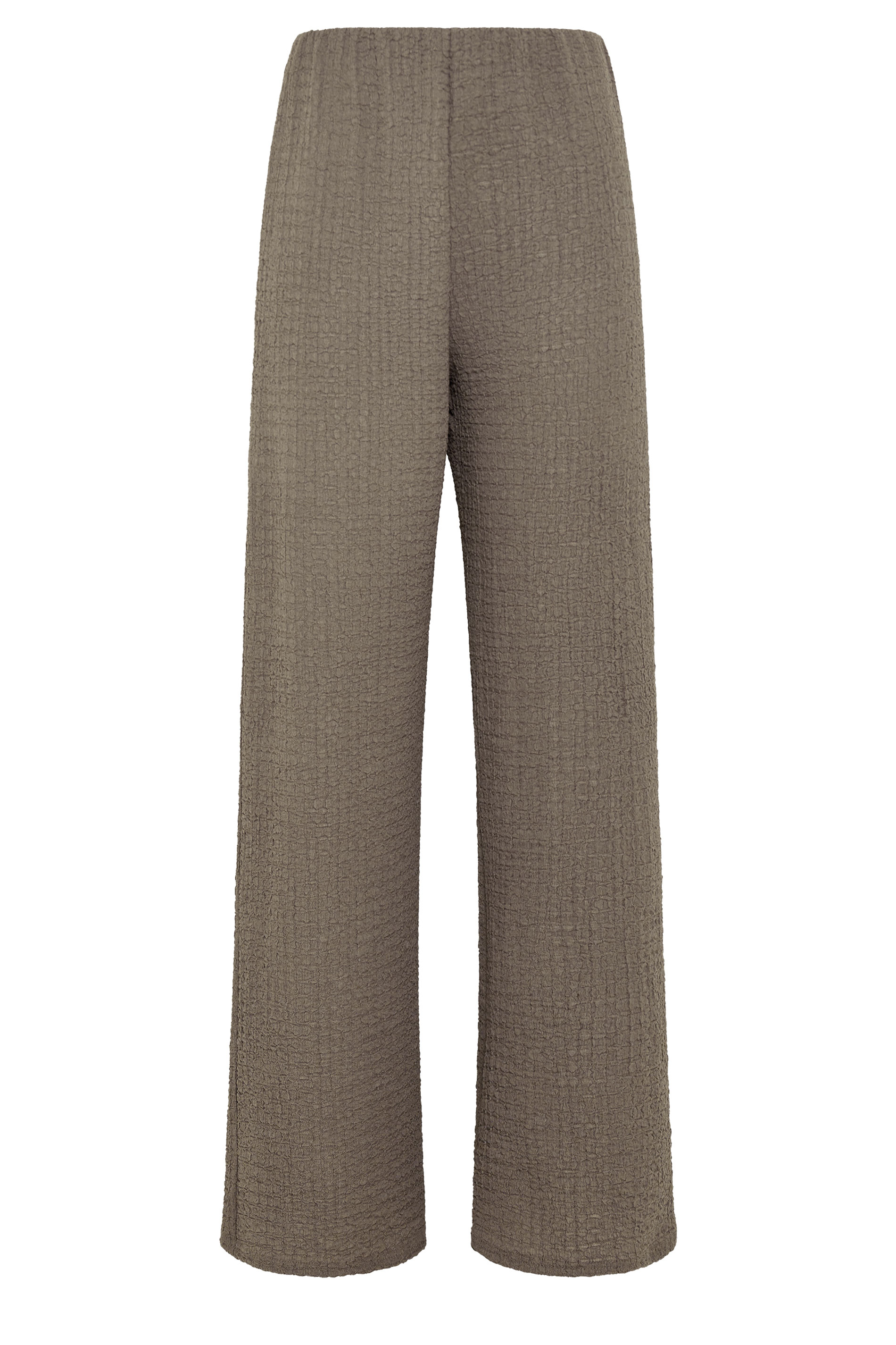LTS Tall Women's Mocha Brown Textured Wide Leg Trousers | Long Tall Sally 5