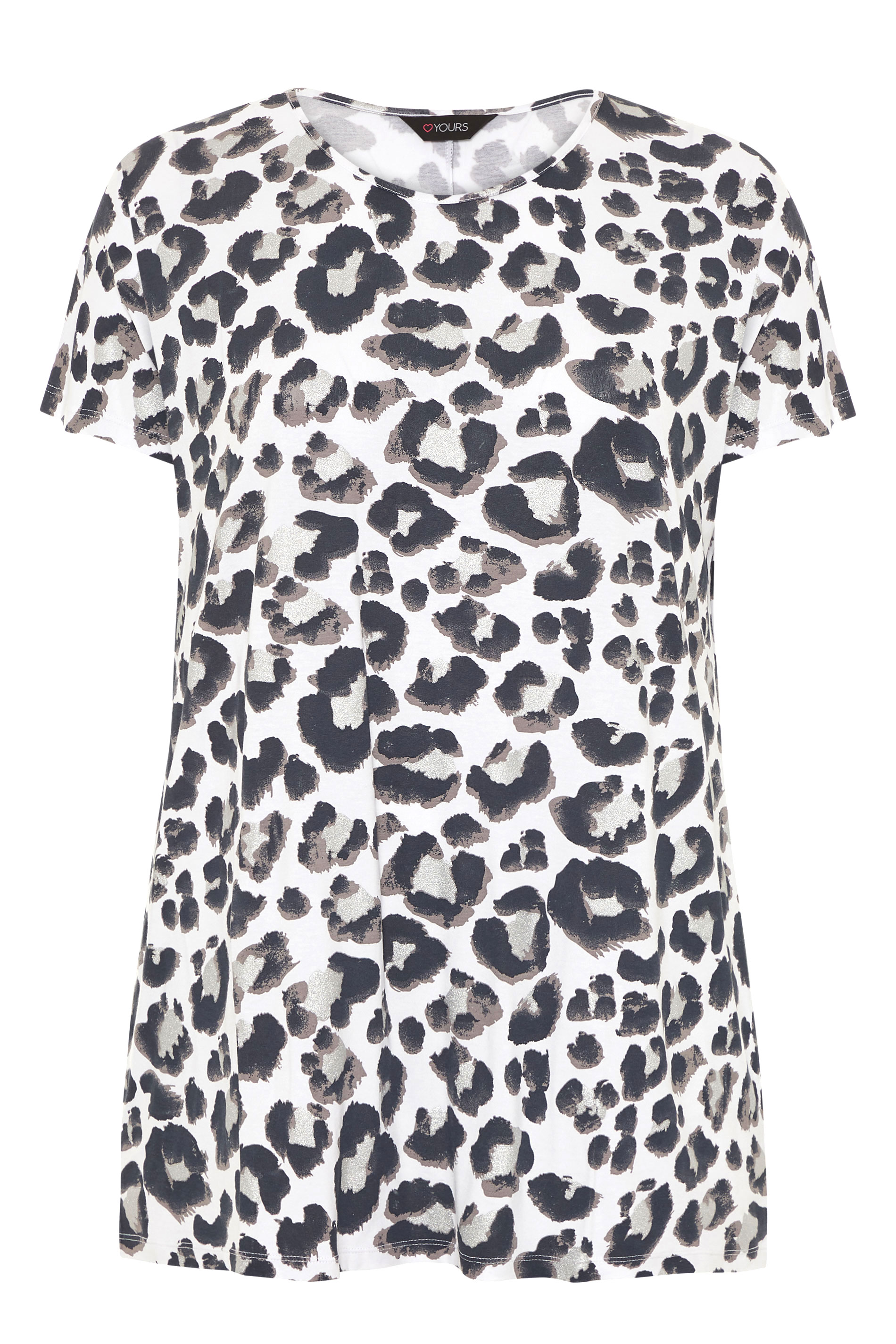 White Leopard Print Grown On T-Shirt 