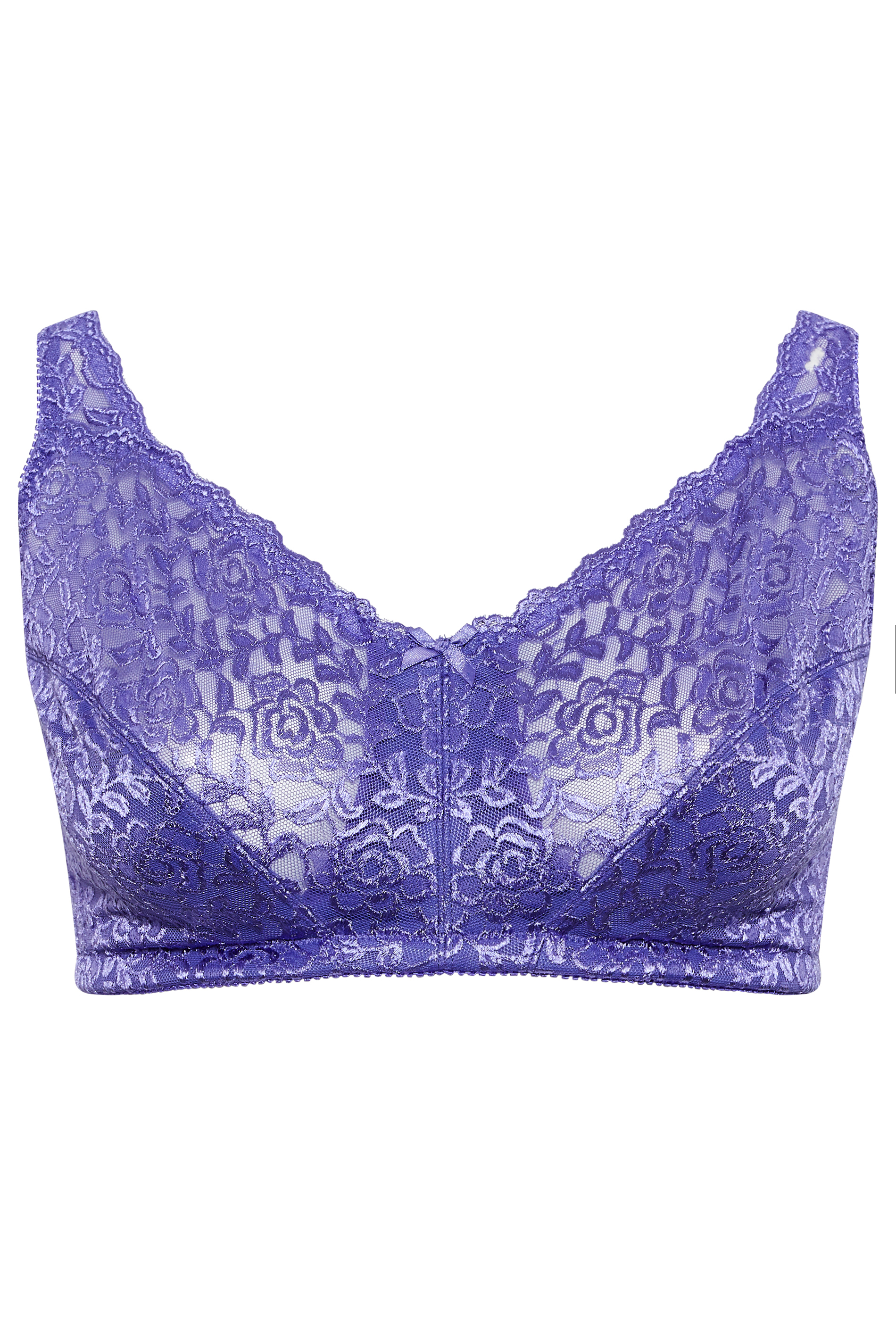 YOURS Plus Size Purple Hi Shine Lace Non-Padded Non-Wired Full Cup Bra 3