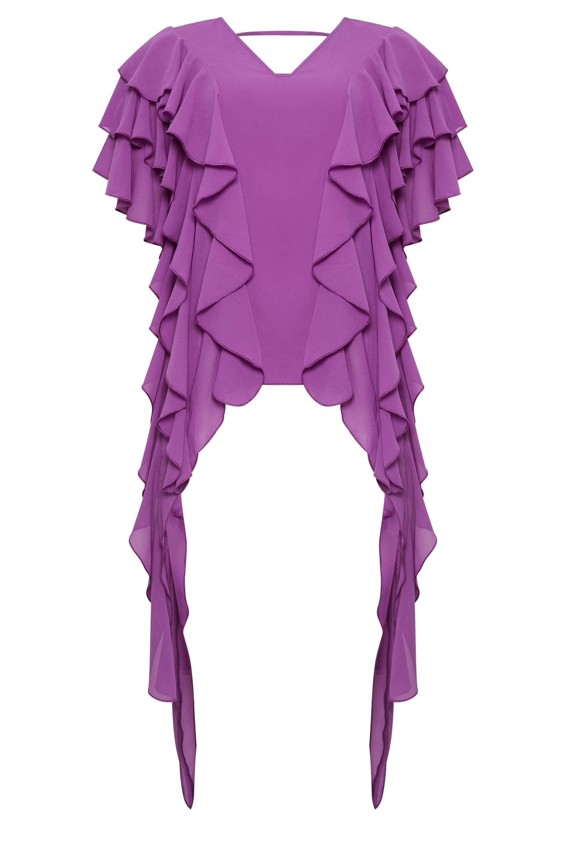 STAR Purple Mesh Ruffle Blouse | StarByJM 5