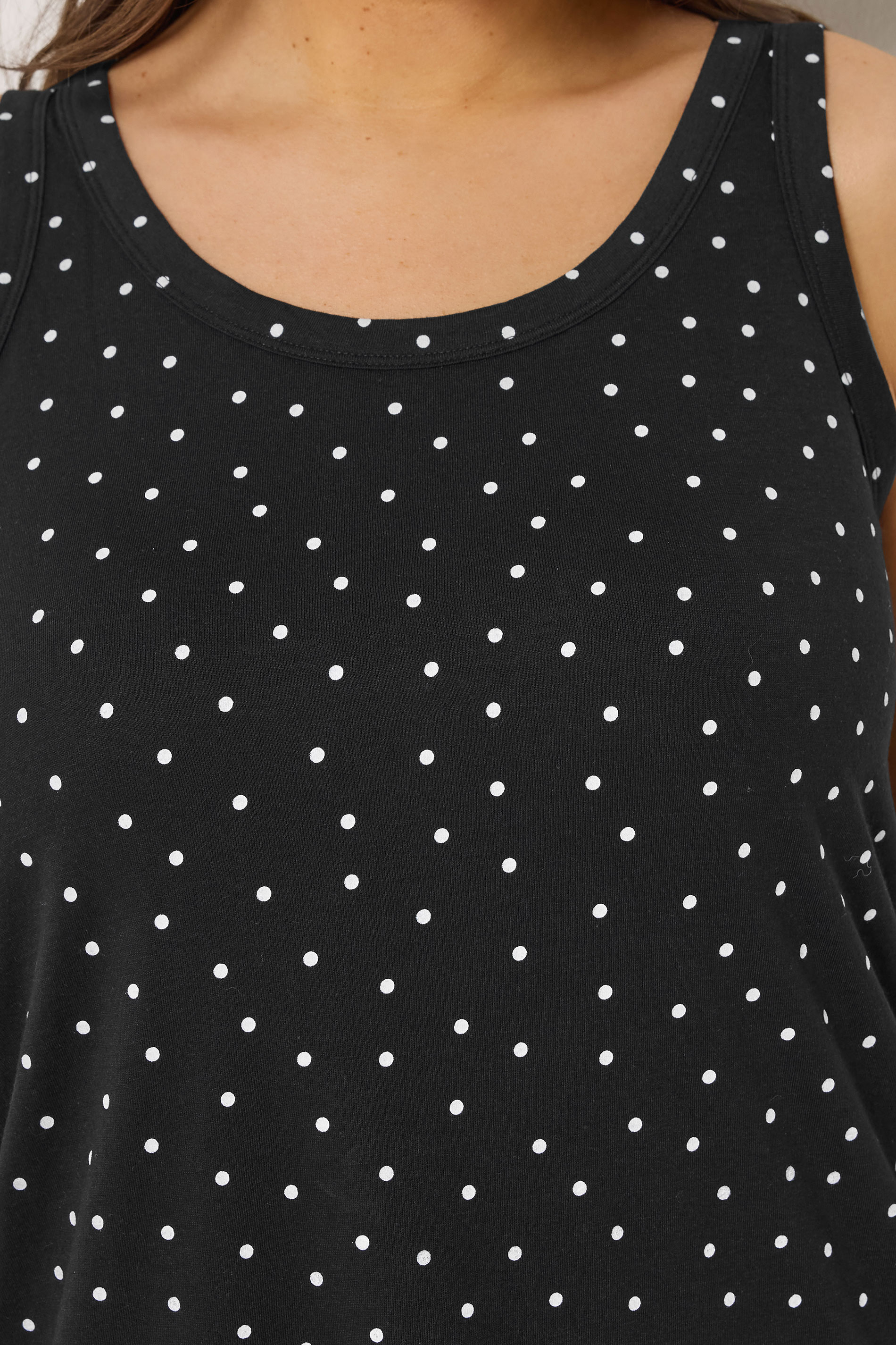 YOURS Plus Size Black Polka Dot Vest Top | Yours Clothing 4