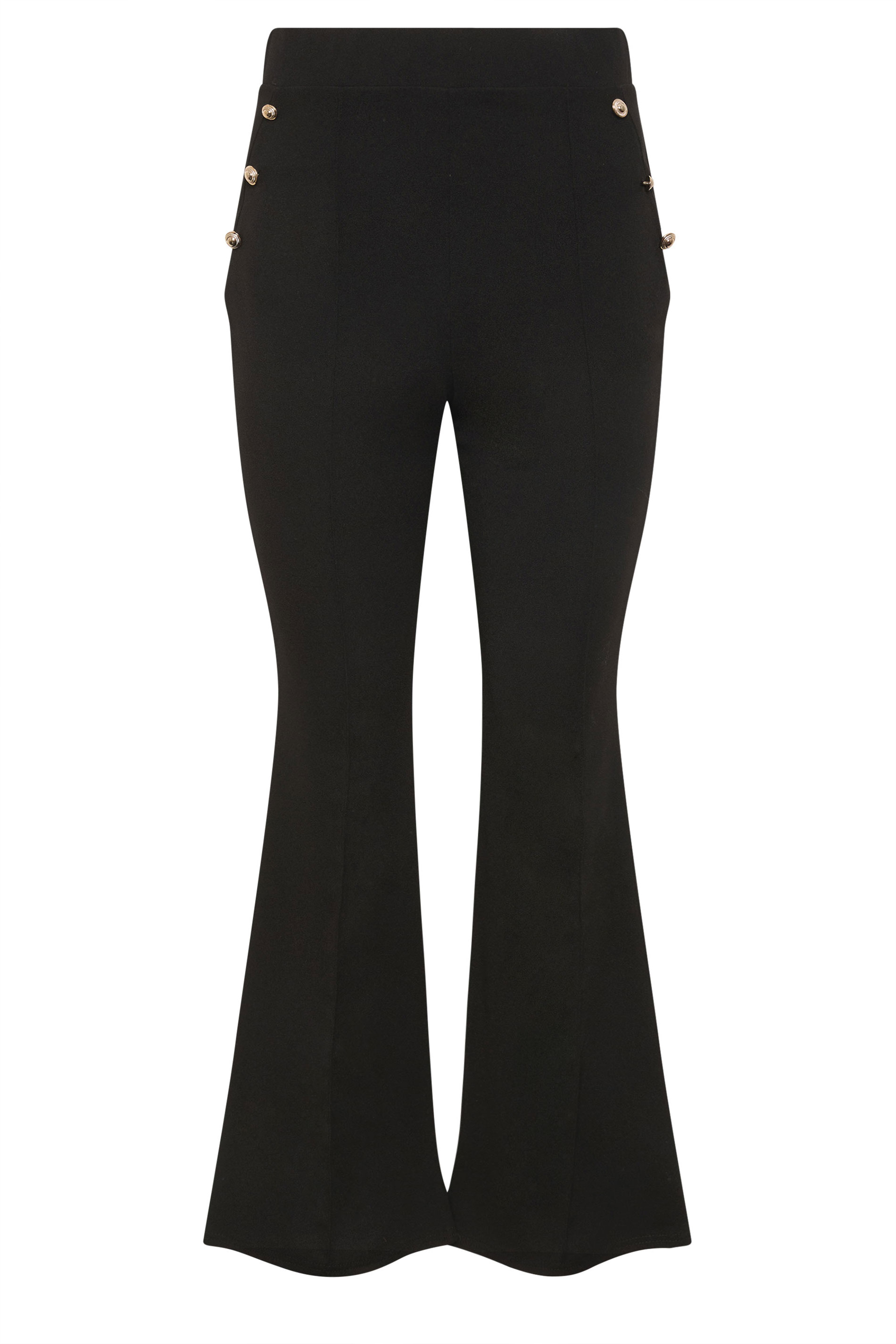 STAR Black Button Detail Flared Trousers | StarByJM 5