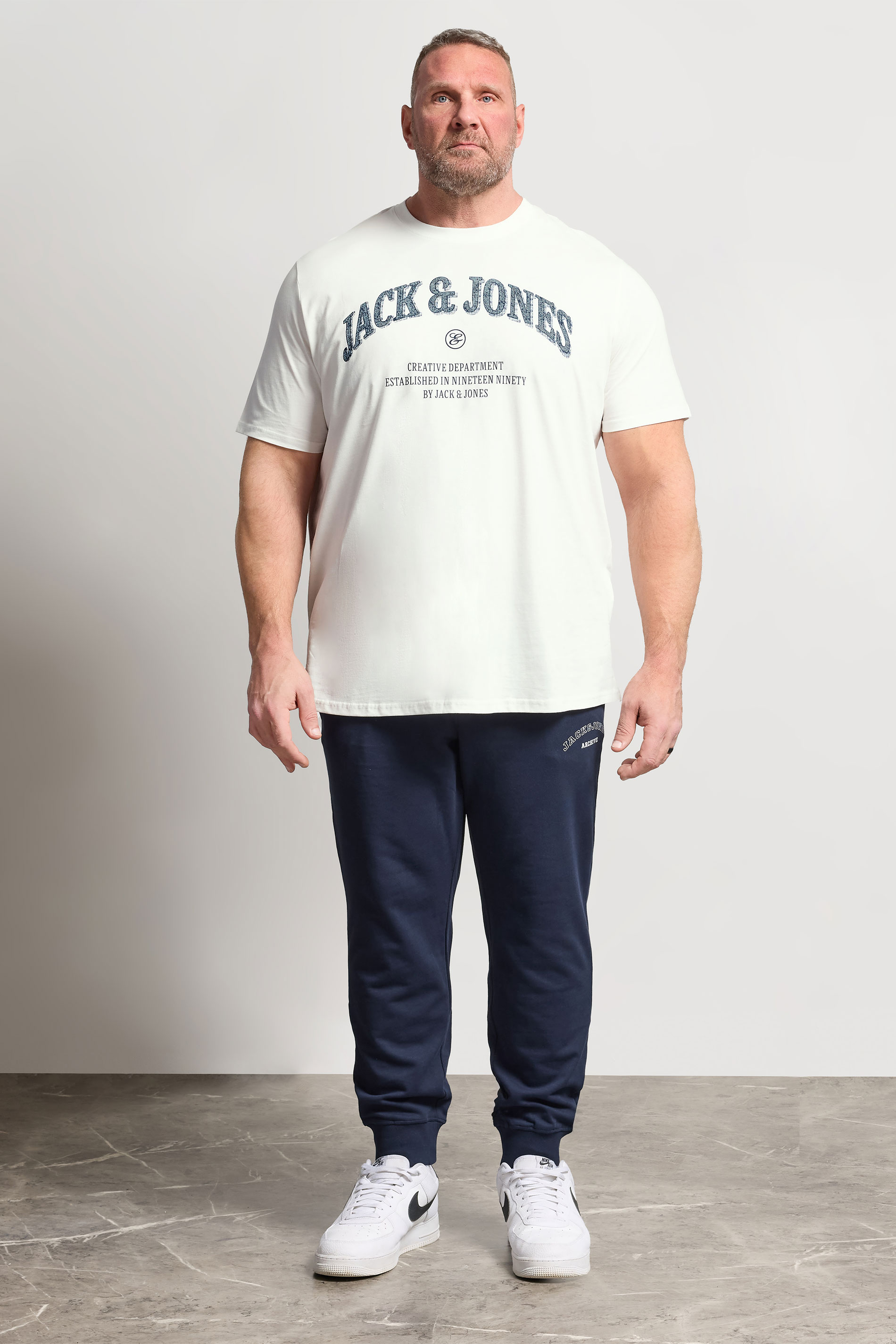 JACK & JONES Big & Tall Navy Blue Joggers | BadRhino 1