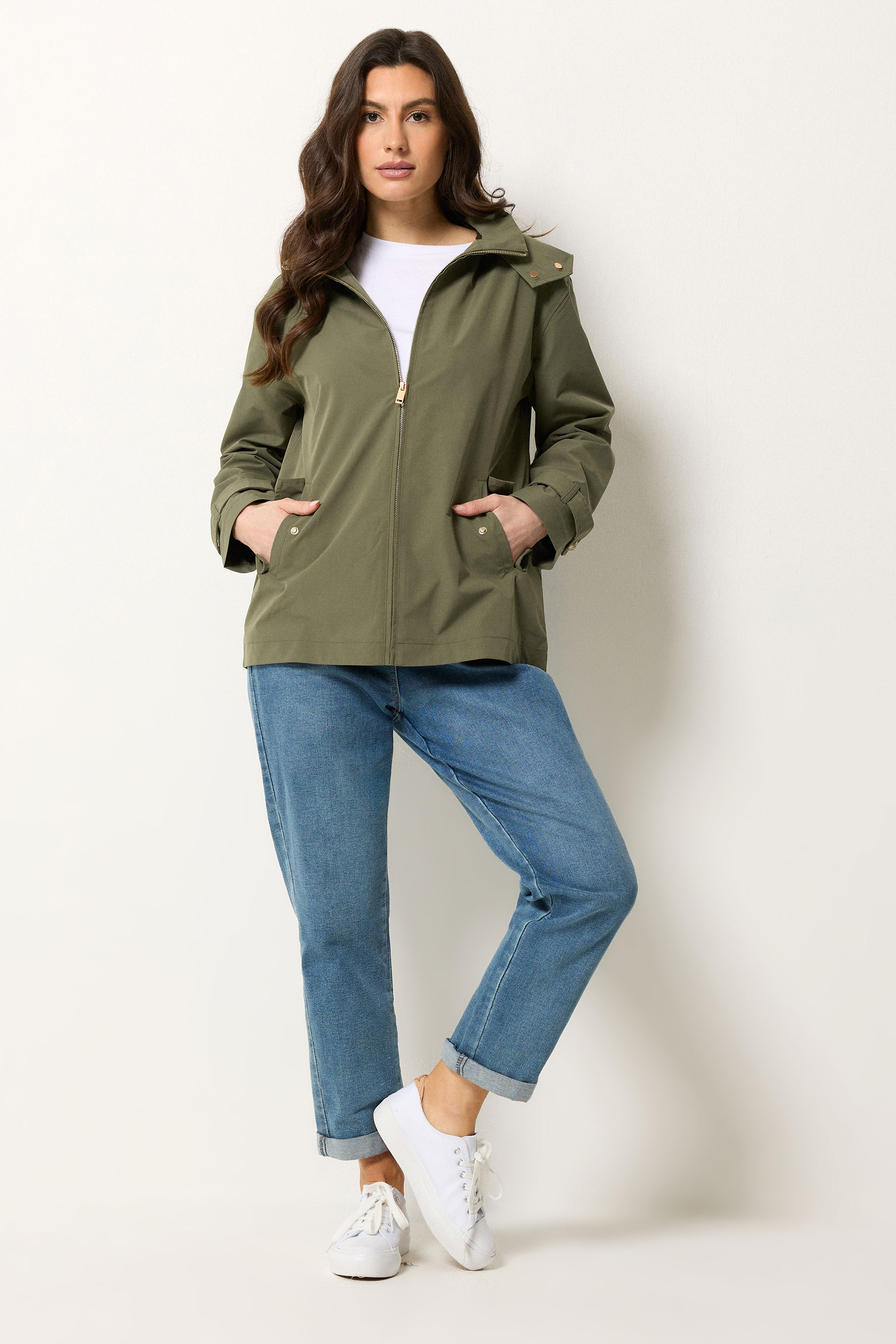 M&Co Khaki Green Short Mac Coat | M&Co 1