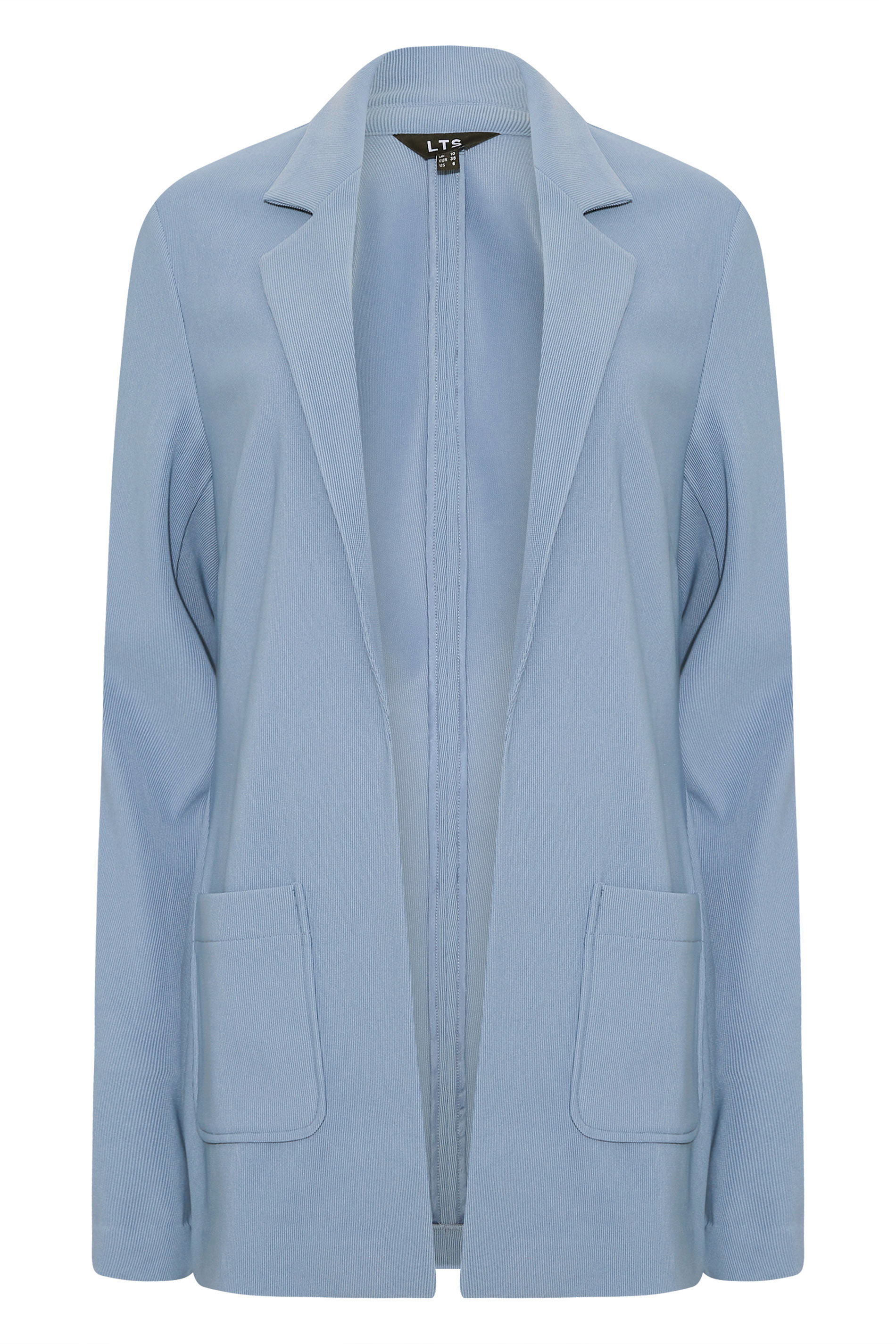 LTS Tall Women's Blue Ribbed Blazer Jacket | Long Tall Sally 2