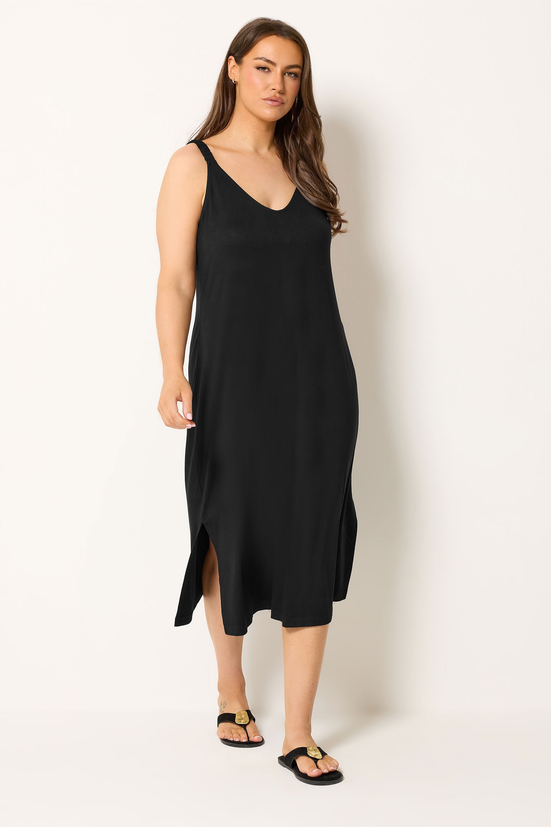 YOURS Plus Size Black Throw On Dress | Yours Clothing 2
