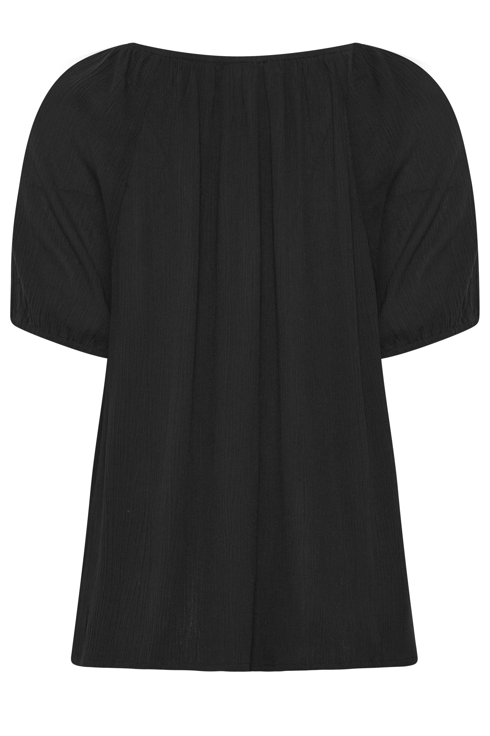 M&Co Black Scoop Neck Crinkle Blouse | M&Co 6