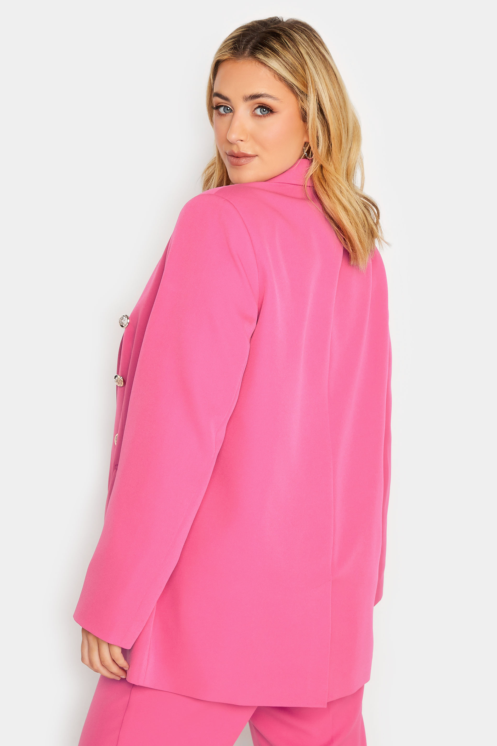 YOURS Plus Size Pink Military Blazer | Yours Clothing 3