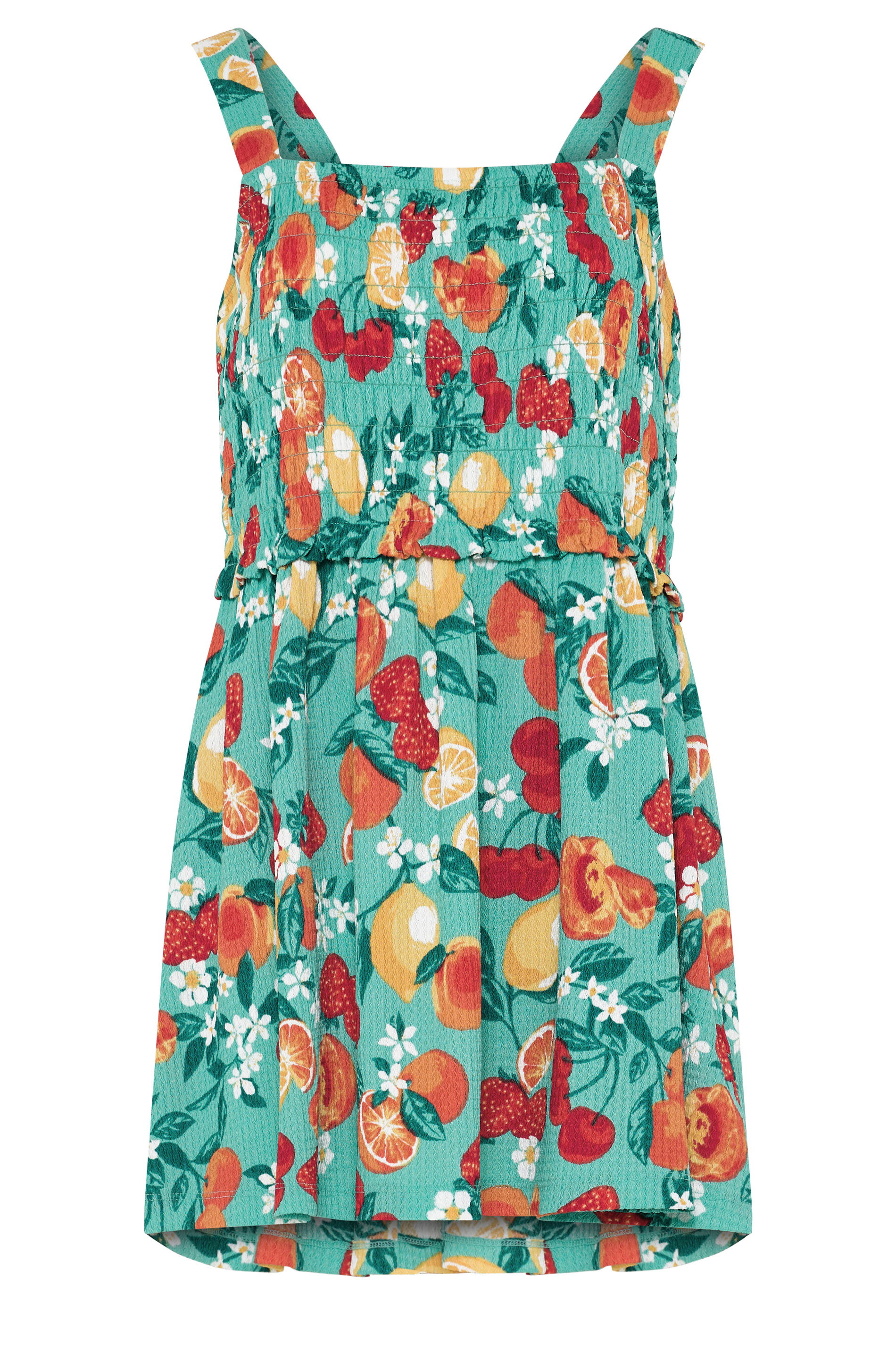 YOURS Plus Size Green Fruit Print Peplum Vest Top | Yours Clothing 5