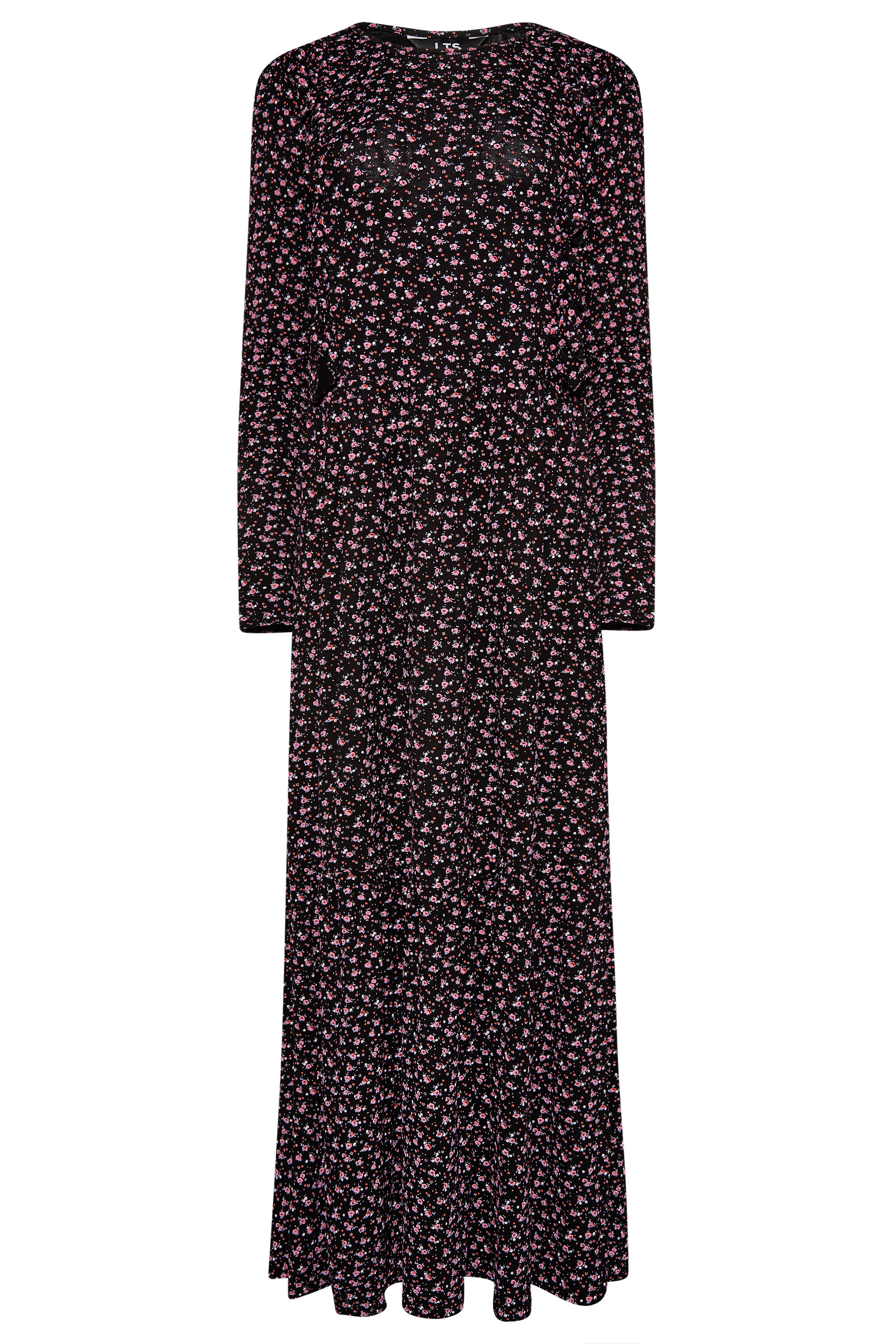 Tall Women's LTS Black Ditsy Floral Ruffle Midi Dress | Long Tall Sally 2