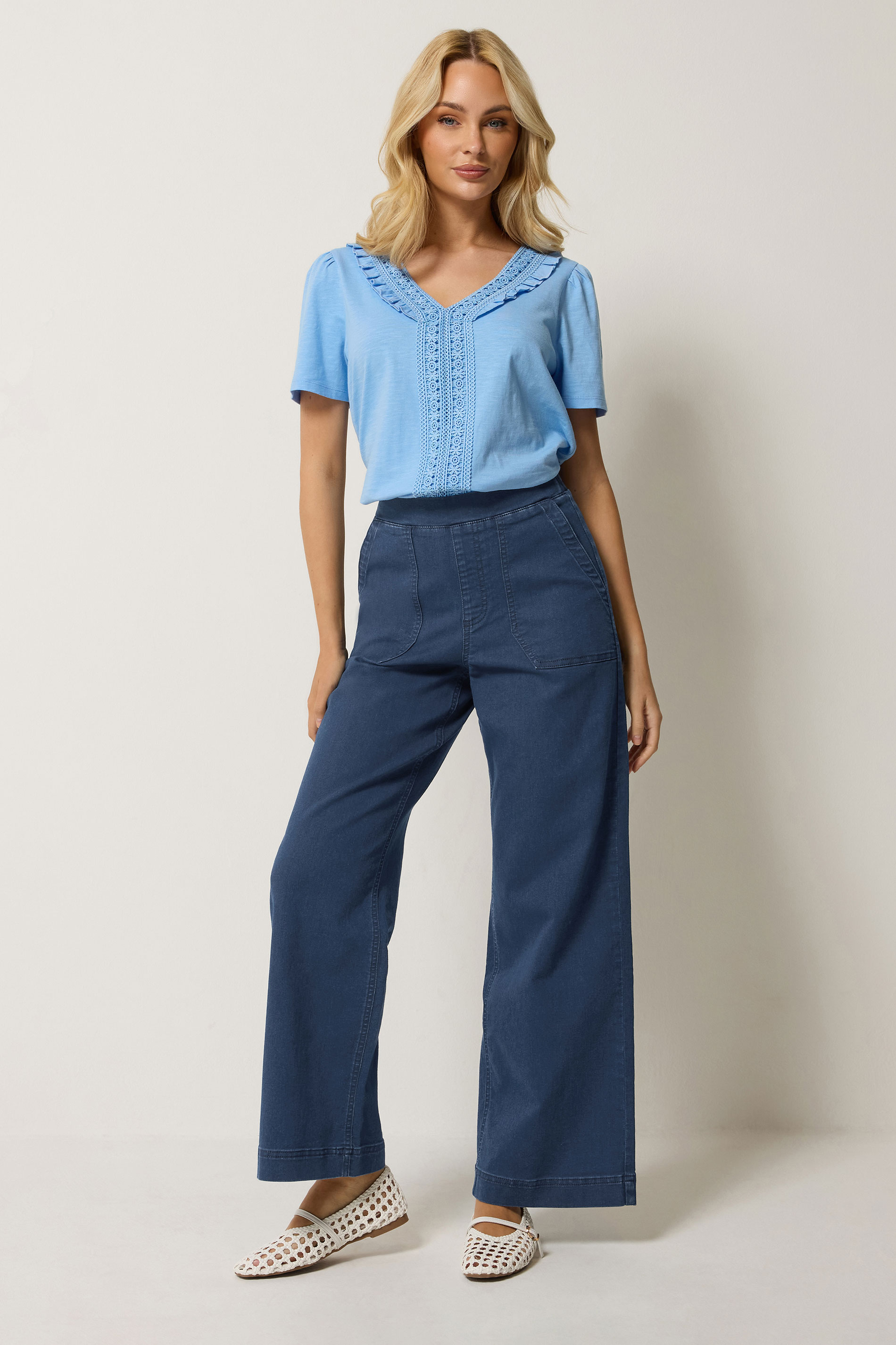 M&Co Indigo Wide Leg Carpenter Jeggings | M&Co 1