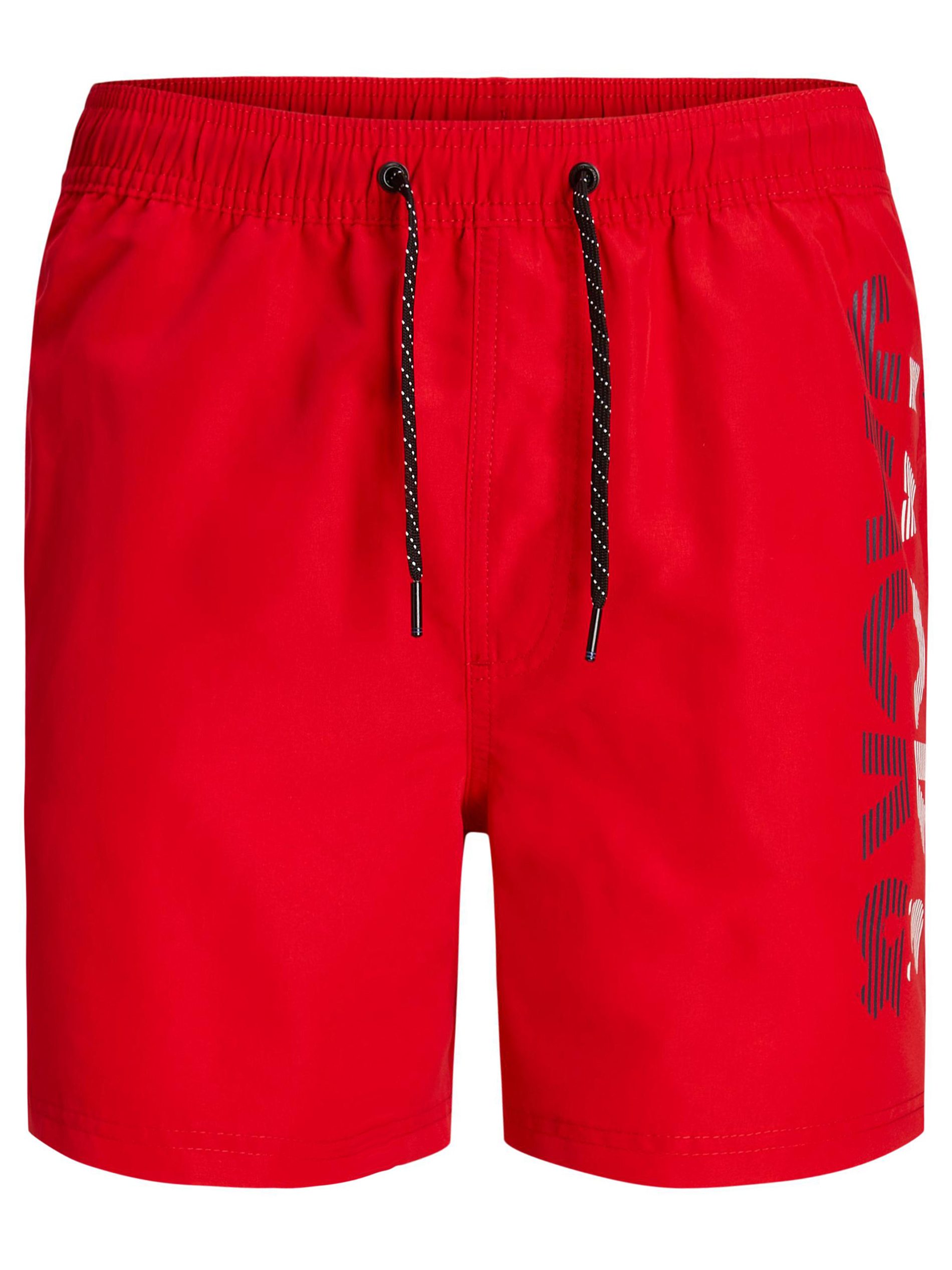 JACK & JONES Big & Tall Red Logo Swim Shorts | BadRhino 3