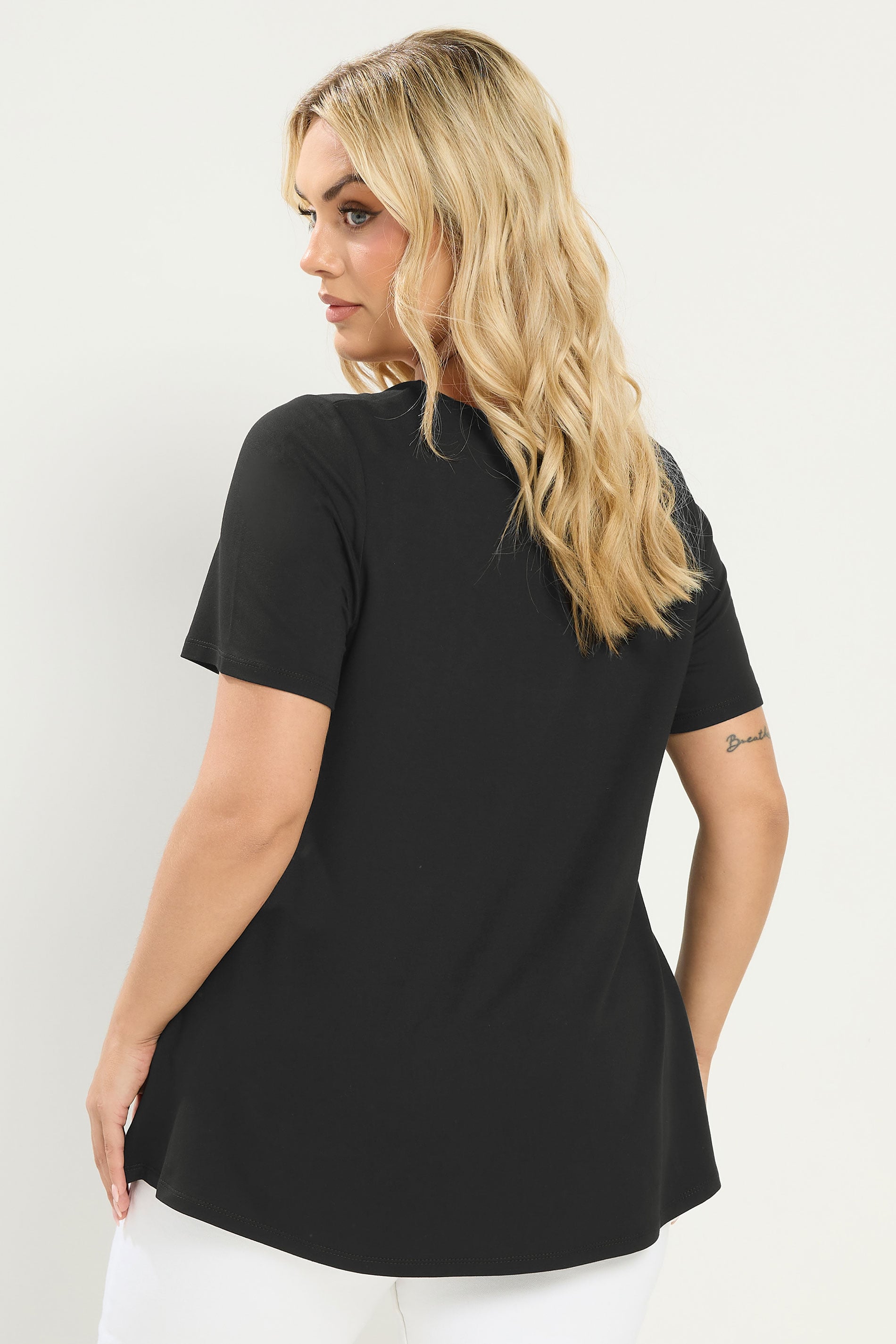 YOURS Plus Size Black Soft Touch Top | Yours Clothing 2