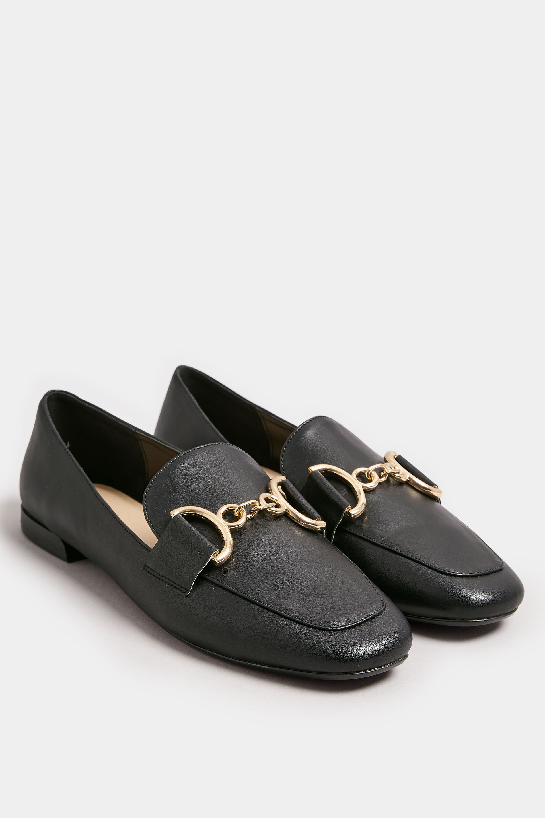 Black Link Loafer In Wide E Fit | Yours Clothing