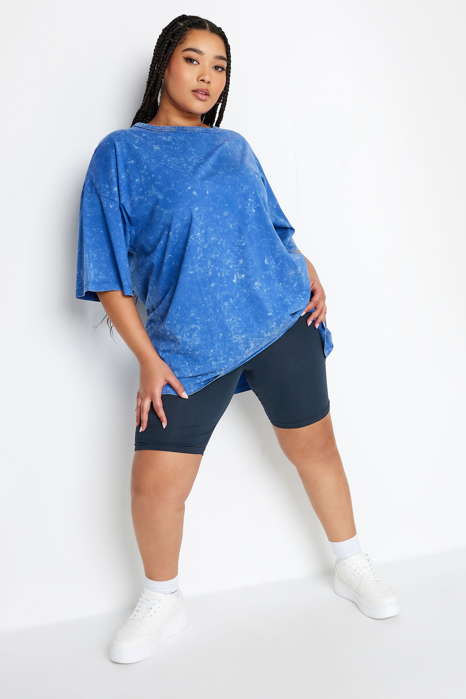 YOURS Plus Size Navy Blue Cycling Shorts | Yours Clothing 2