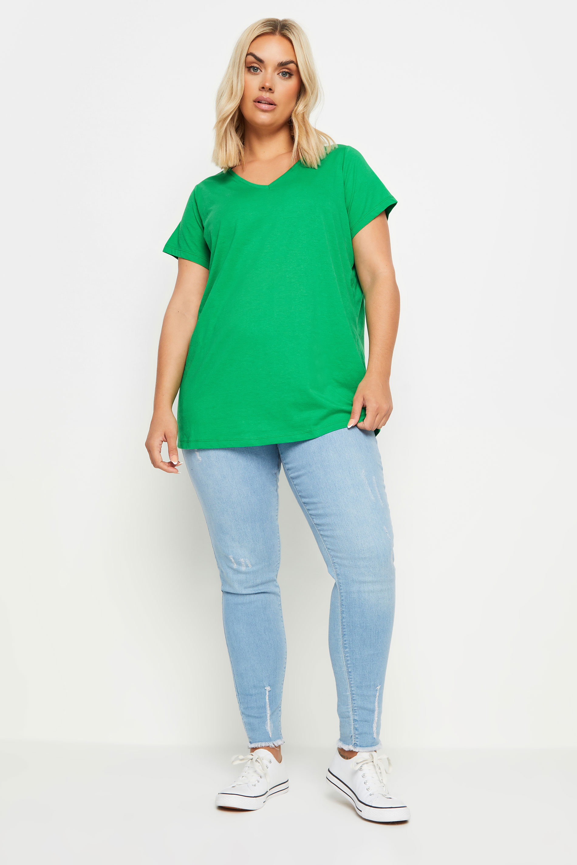 YOURS 3 PACK Plus Size Blue & Green T-Shirts | Yours Clothing