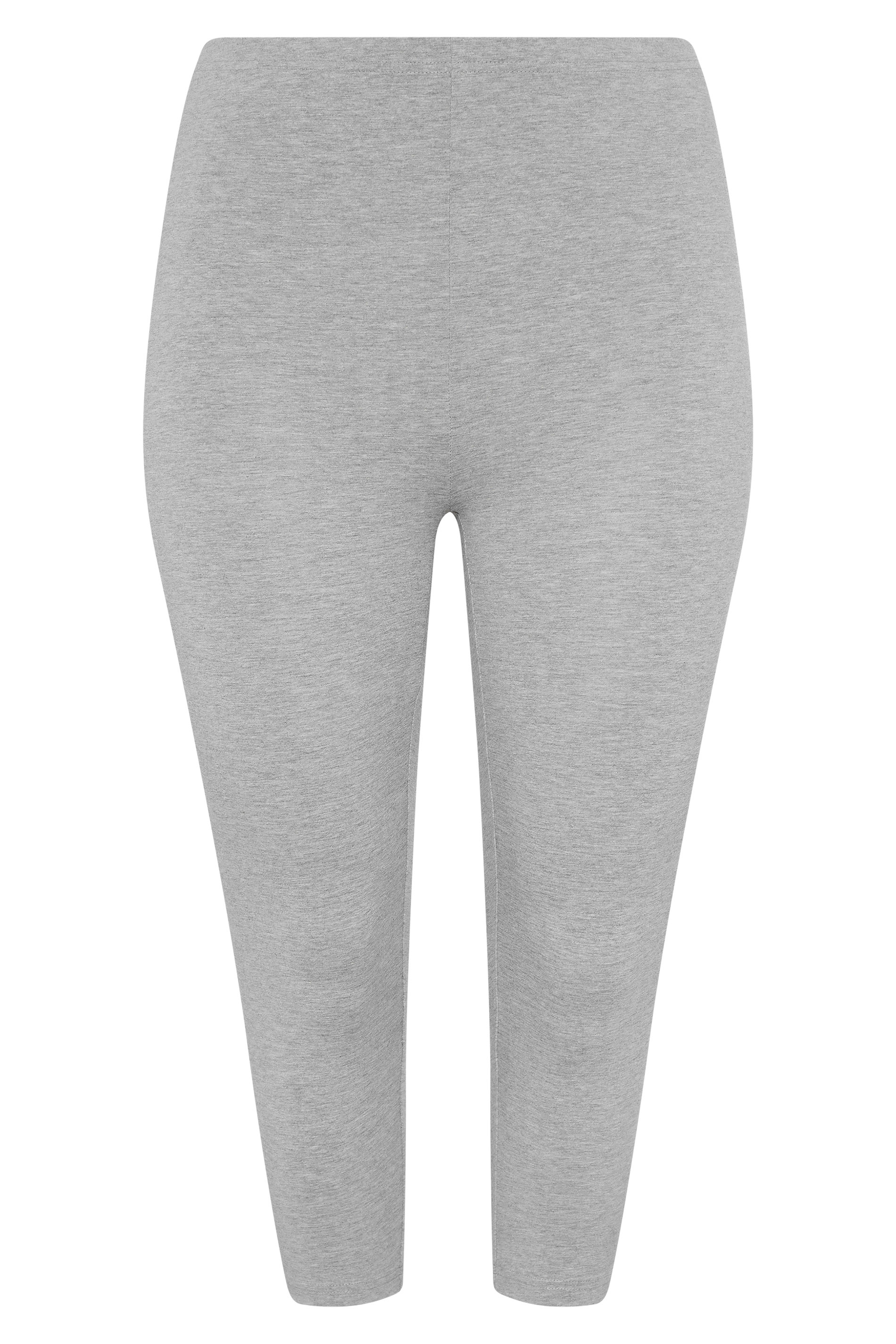 Plus Size YOURS FOR GOOD Grey Marl Cropped Leggings | Yours Clothing 3
