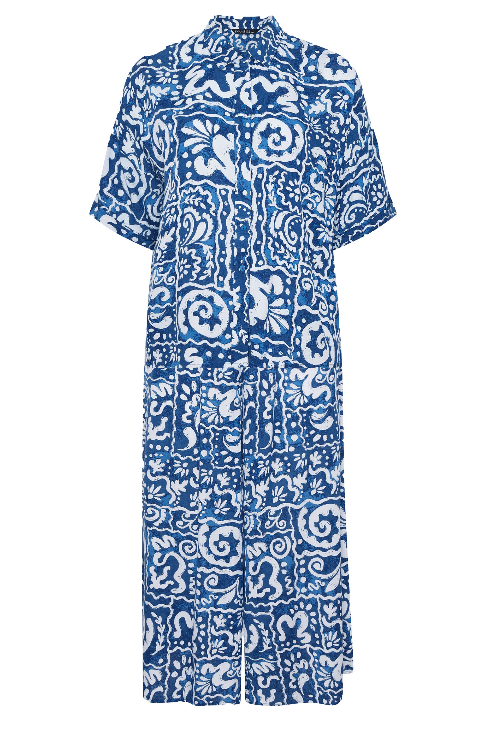 EVANS Plus Size Blue Abstract Print Set | Evans 8