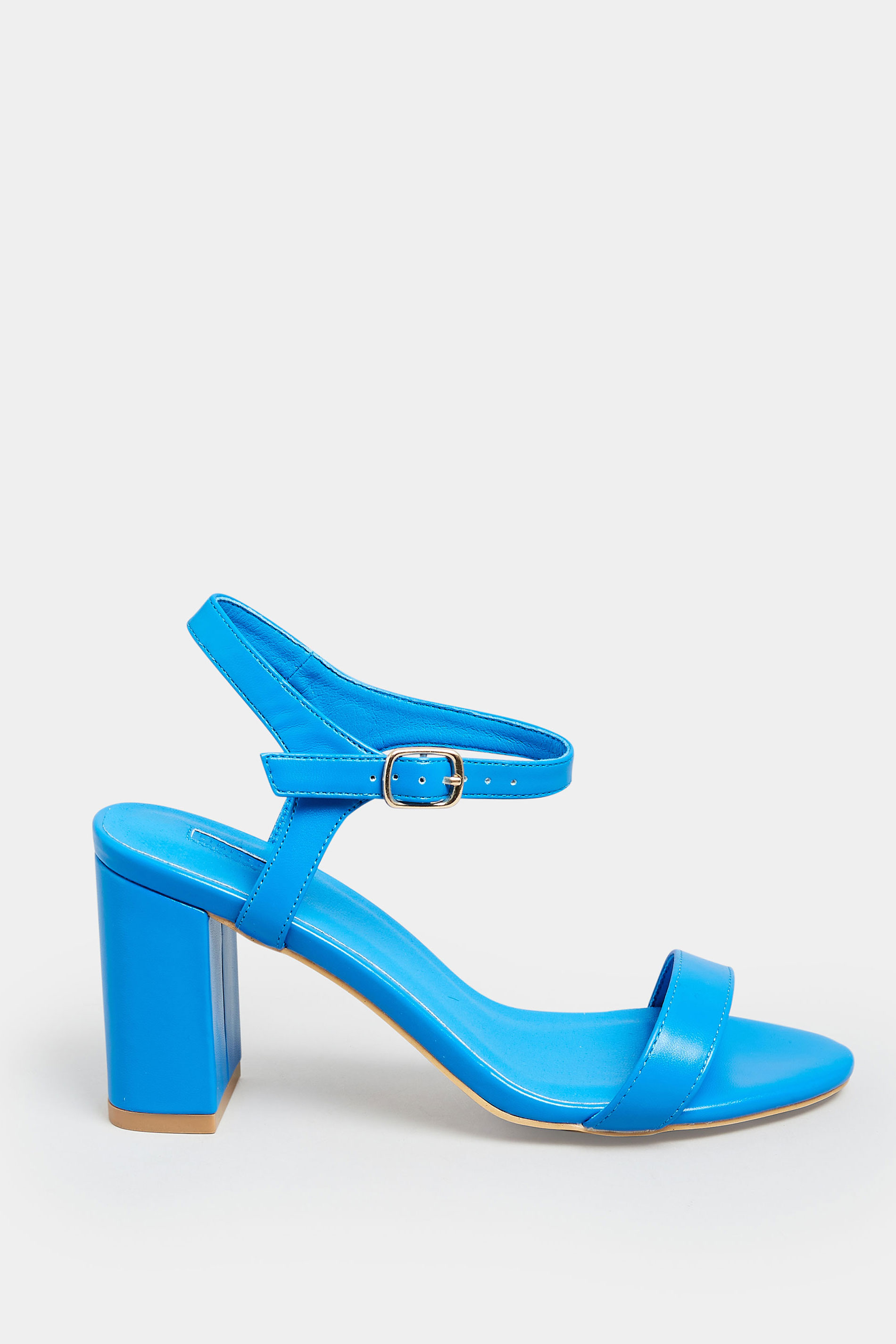 LIMITED COLLECTION Blue Block Heel Sandal In Wide E Fit & Extra Wide Fit | Yours Clothing 3